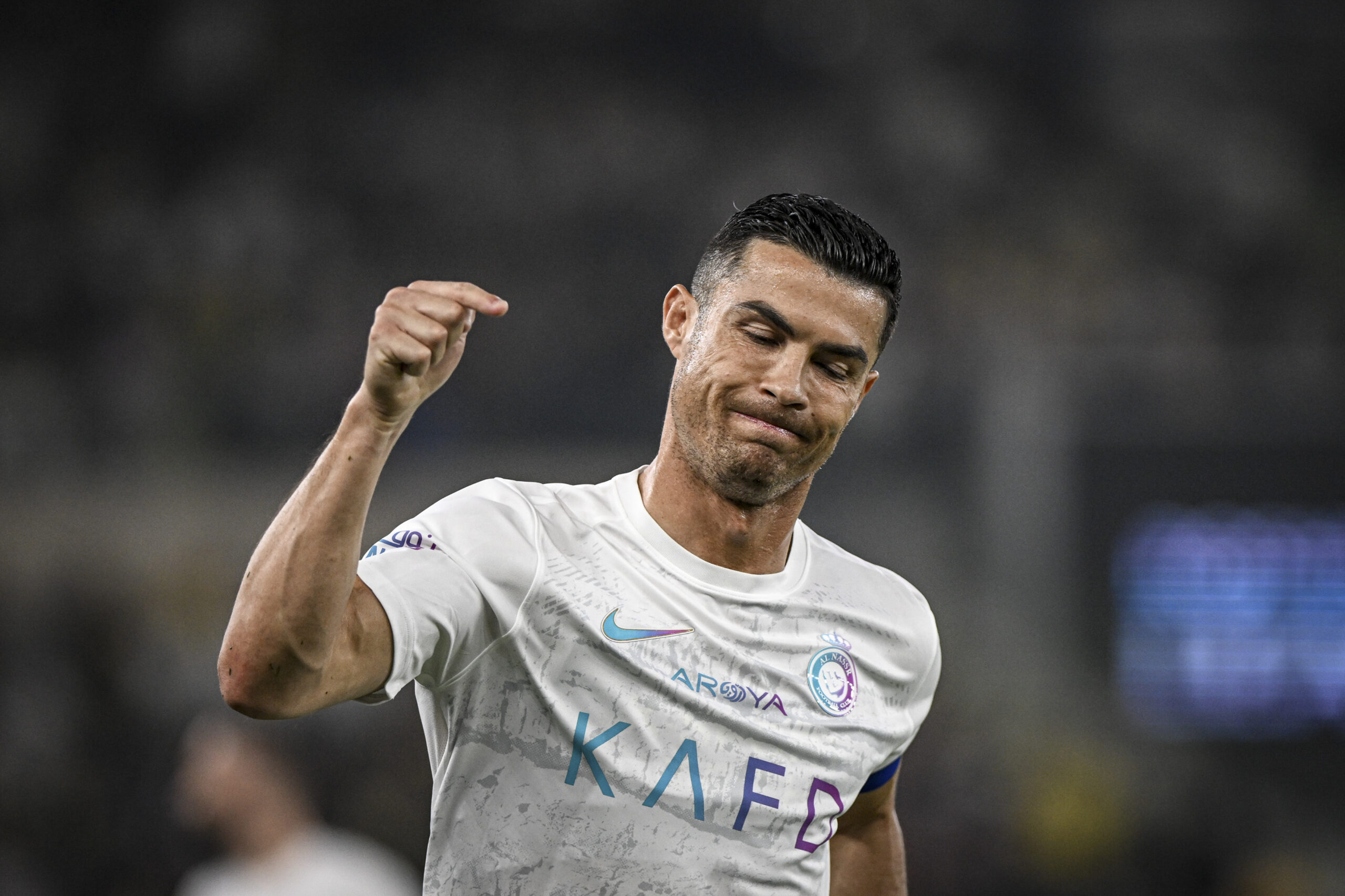 Cristiano Ronaldo of Al-Nassr celebrates after scoring a goal during the Roshn Saudi League 2023 - Al Ittihad v Al-Nassr at Prince Abdullah Al-Faisal Sports City in Jeddah, Saudi Arabia. (Alexandre Neto / SPP) (Photo by Alexandre Neto / SPP/Sipa USA)
2023.12.26 Jeddah Arabia Saudyjska
pilka nozna liga arabis saudyjskiej
Al Ittihad - Al-Nassr
Foto Alexandre Neto / SPP/SIPA USA/PressFocus
!!! POLAND ONLY !!!