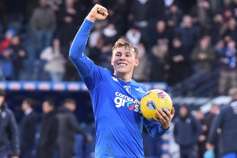 Empoli FC's midfielder Szymon Zurkowski celebrates the victory during Empoli FC vs AC Monza, Italian soccer Serie A match in Empoli, Italy, January 21 2024 (Photo by Lisa Guglielmi/IPA Sport / ipa-a/IPA/Sipa USA)
2024.01.21 Empoli
pilka nozna , liga wloska
Empoli FC - AC Monza
Foto Lisa Guglielmi/IPA Sport/ipa-agency.net/SIPA USA/PressFocus
!!! POLAND ONLY !!!