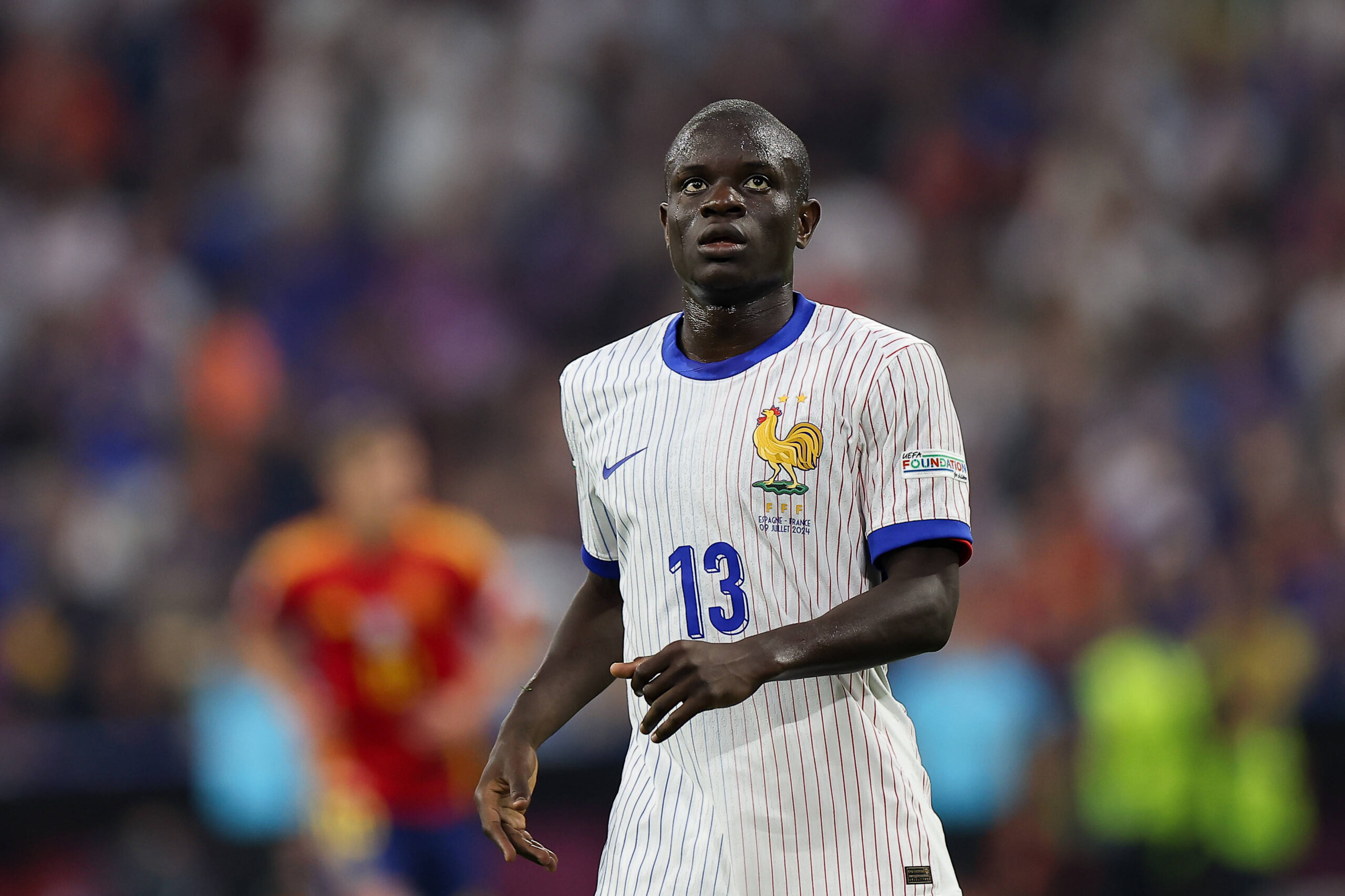 N&#039;Golo Kante of France seen during the UEFA EURO 2024 match between Spain and France at Allianz Arena (Munich). Final score: Full time, Spain 2:1 France - Grzegorz Wajda / SOPA Images//SOPAIMAGES_HIS-FRA_EUR24_09072024_35/Credit:SOPA Images/SIPA/2407101151

09.07.2024 Munich
pilka nozna mistrzostwa europy 2024
Hiszpania - Francja
Foto SOPA Images/SIPA / Sipa / PressFocus 
POLAND ONLY!!