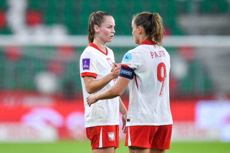 2024.07.16 Sosnowiec
Pilka nozna Kobiet Eliminacje do Mistrzostw Europy 2025
Polska - Islandia
N/z Martyna Brodzik, Ewa Pajor
Foto Marcin Bulanda / PressFocus
2024.07.16 Sosnowiec
Football European Women Qualifiers Championship 2025 Poland - Iceland
Polska - Islandia
Martyna Brodzik, Ewa Pajor
Credit: Marcin Bulanda / PressFocus