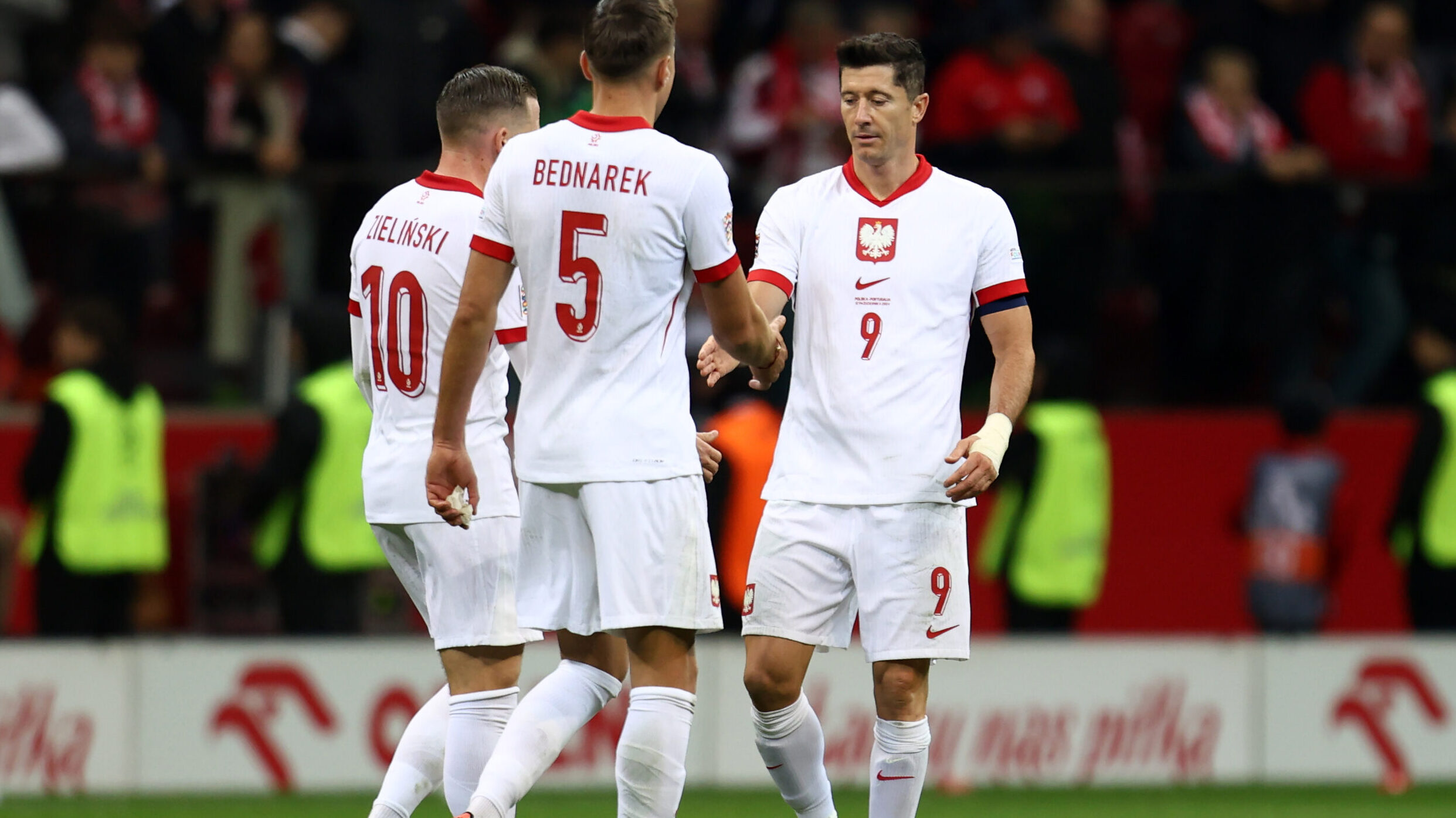 2024.10.12 Warszawa Pilka nozna Liga Narodow UEFA Polska - Portugalia N/z Piotr Zielinski Jan Bednarek Robert Lewandowski Foto Piotr Matusewicz / PressFocus

2024.10.12 Warszawa
Football UEFA Nations League
Poland - Portugal
Piotr Zielinski Jan Bednarek Robert Lewandowski 
Credit: Piotr Matusewicz / PressFocus