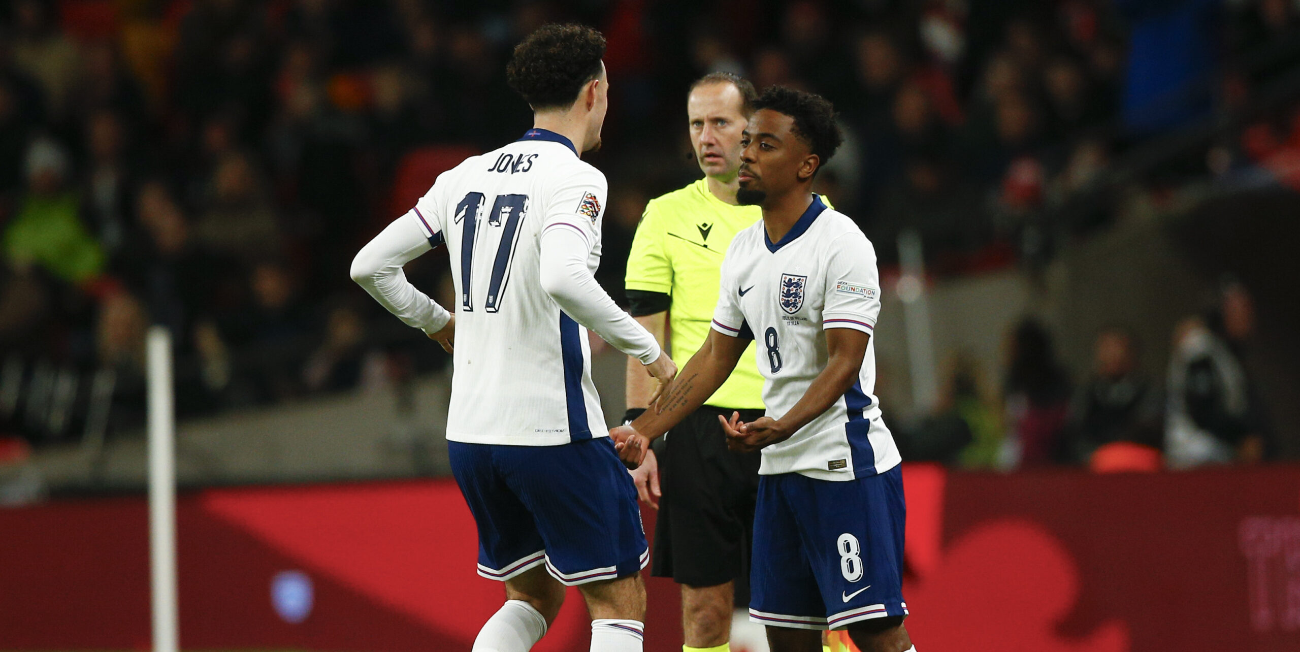Curtis Jones of England is replaced by Angel Gomes of England during the UEFA Nations League Group B2 match at Wembley Stadium, London
Picture by Paul Chesterton/Focus Images Ltd +44 7904 640267
17/11/2024
2024.11.17 Londyn
pilka nozna Liga Narodow
Anglia - Irlandia
Foto Paul Chesterton/Focus Images/MB Media/PressFocus
!!! POLAND ONLY !!!