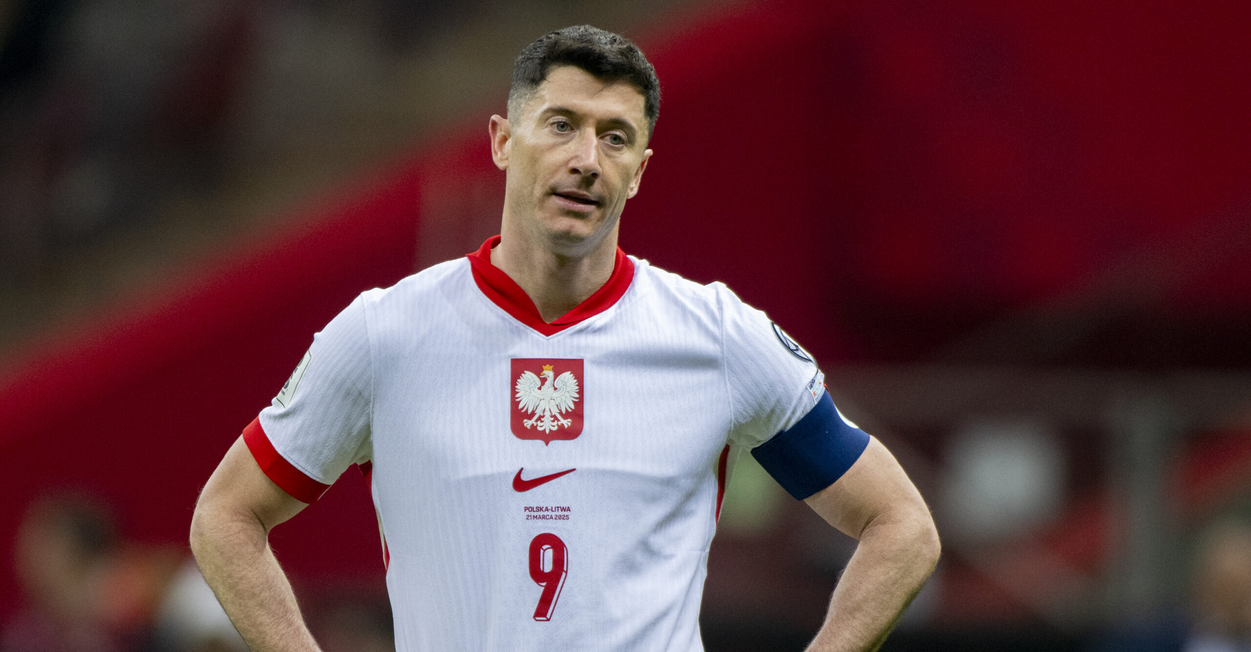 Robert Lewandowski of Poland during the 2026 FIFA World Cup Qualifier Group G match between Poland and Lithuania at PGE Narodowy Stadium in Warsaw, Poland on March 21, 2025 (Photo by Andrew SURMA/ SIPA USA).
2025.03.21 Warszawa
pilka nozna kwalifikacje do Mistrzostw Swiata
Polska - Litwa
Foto Andrew Surma/SIPA USA/PressFocus

!!! POLAND ONLY !!!