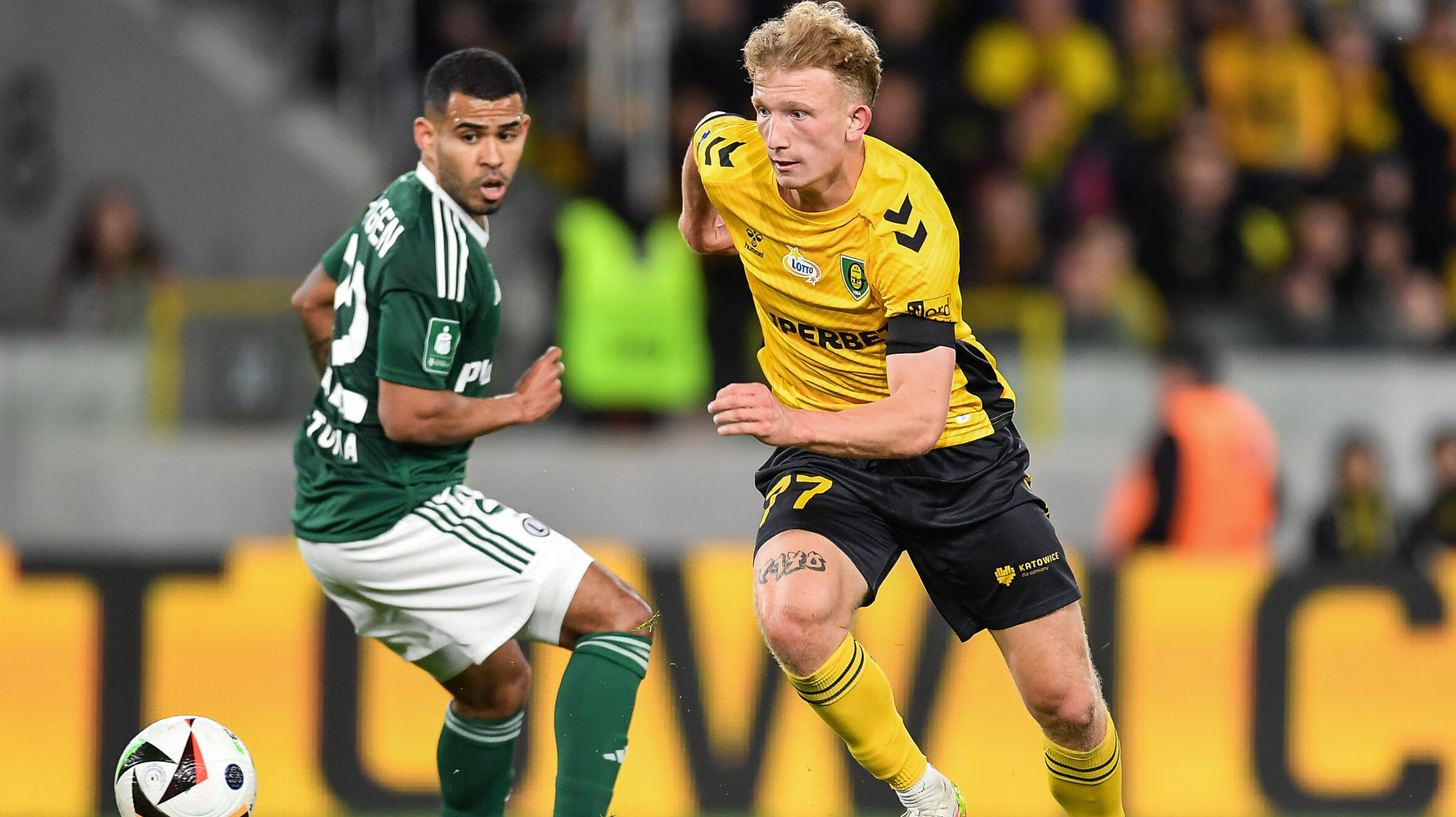 2025.04.26 Katowice
Pilka nozna PKO Ekstraklasa sezon 2024/2025
GKS Katowice - Legia Warszawa
N/z Juergen Elitim Mateusz Kowalczyk
Foto Mateusz Sobczak / PressFocus

2025.04.26 Katowice
Football Polish League PKO Ekstraklasa season 2024/2025
GKS Katowice - Legia Warszawa
Juergen Elitim Mateusz Kowalczyk
Credit: Mateusz Sobczak / PressFocus