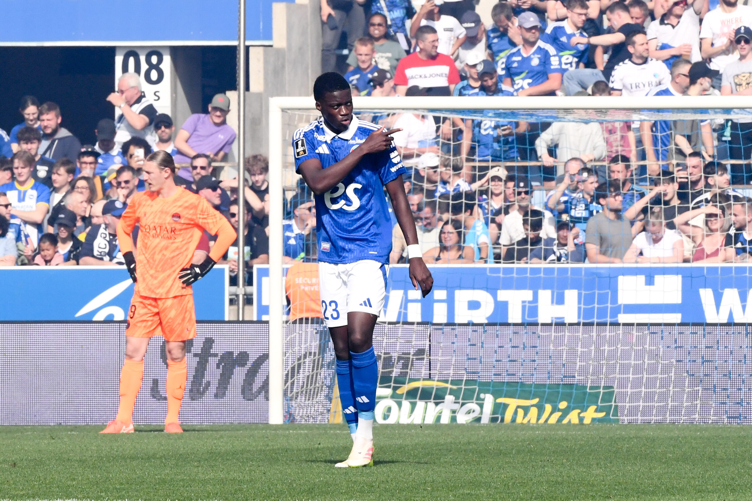 23 Mamadou SARR (rcsa) during the Ligue 1 McDonald&#039;s match between Strasbourg and Paris at Stade de la Meinau on May 3, 2025 in Strasbourg, France. (Photo by Philippe Lecoeur/FEP/Icon Sport/Sipa USA)
2025.05.03 Strasburg
pilka nozna liga francuska
RC Strasbourg Alsace - PSG
Foto Icon Sport/SIPA USA/PressFocus

!!! POLAND ONLY !!!