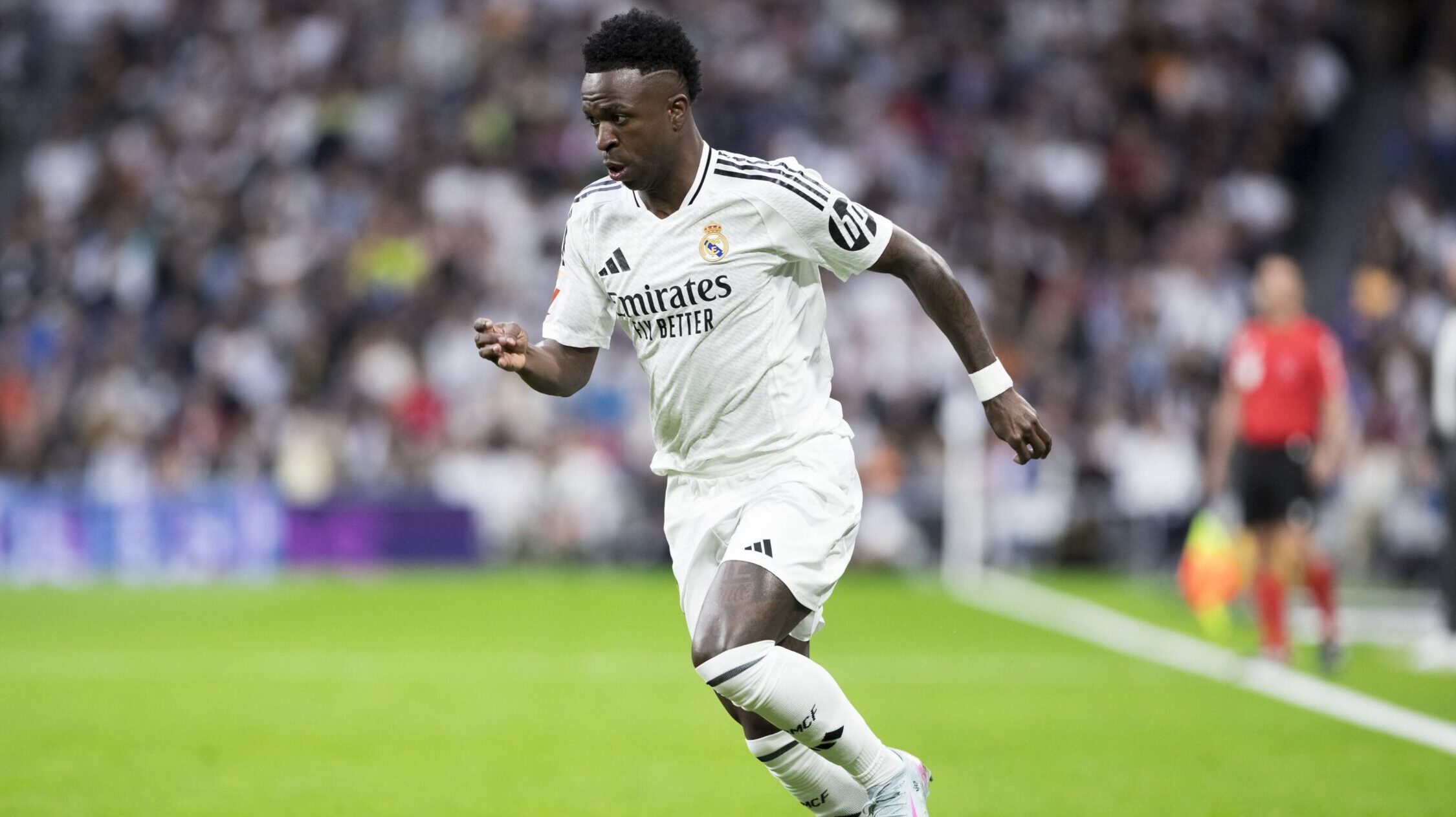 Spanish La Liga EA Sports soccer match Real Madrid vs Celta de Vigo at Santiago Bernabeu Stadium in Madrid, Spain, 04 May 2025 Vinicius Jr 900/Cordon Press PUBLICATIONxNOTxINxFRAxESP 900/CordonxPress LOF - Real Madrid vs Celta
2025.05.04 Madryt
pilka nozna , liga hiszpanska
Real Madryt - Celta Vigo
Foto IMAGO/PressFocus
!!! POLAND ONLY !!!