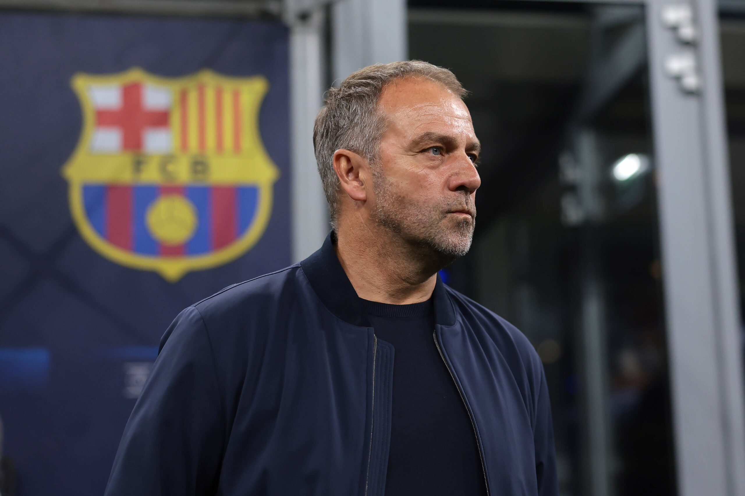 Milan, Italy, 6th May 2025. Hansi Flick Head coach of FC Barcelona, Barca looks on prior to the Internazionale vs FC Barcelona UEFA Champions League match at Giuseppe Meazza, Milan. Picture credit should read: Jonathan Moscrop / Sportimage EDITORIAL USE ONLY. No use with unauthorised audio, video, data, fixture lists, club/league logos or live services. Online in-match use limited to 120 images, no video emulation. No use in betting, games or single club/league/player publications. SPI_267_JM_INTER_BARCA_UCL SPI-3886-0267
2025.05.06 Mediolan
pilka nozna , Liga Mistrzow
Inter Mediolan - FC Barcelona
Foto IMAGO/PressFocus
!!! POLAND ONLY !!!