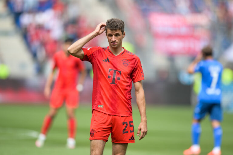 Fussball, 1. Bundesliga, 20250517, TSG 1899 Hoffenheim - FC Bayern Munchen. Im Bild Thomas MuLLER Bayern, 25 nachdenklich. Sinsheim PreZero Arena Baden Wurttemberg Deutschland *** Soccer, 1 Bundesliga, 20250517, TSG 1899 Hoffenheim FC Bayern Munich In the picture Thomas MuLLER Bayern, 25 pensive Sinsheim PreZero Arena Baden Wurttemberg Germany Copyright: Passion2Press/MarkusxFischerx
2025.05.17 Sinsheim
pilka nozna , liga niemiecka
TSG 1899 Hoffenheim - Bayern Monachium
Foto IMAGO/PressFocus

!!! POLAND ONLY !!!
