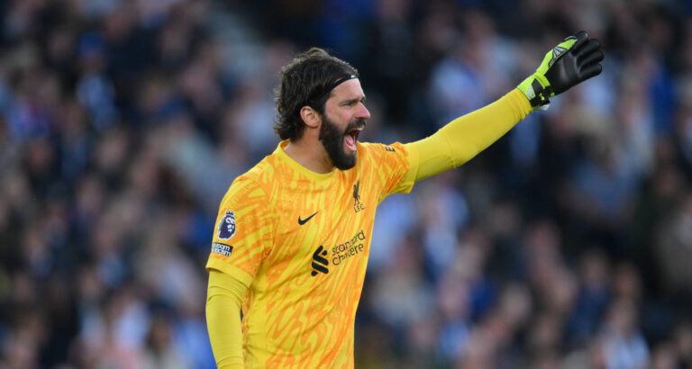 Football - 2024 / 2025 Premier League - Brighton &amp; Hove Albion vs Liverpool - Amex stadium - Monday 19th May 2025. Liverpool s Alisson Becker. COLORSPORT / Ashley Western PUBLICATIONxNOTxINxUK
2025.05.19 Brighton
pilka nozna , liga angielska
Brighton and Hove Albion - FC Liverpool
Foto IMAGO/PressFocus

!!! POLAND ONLY !!!