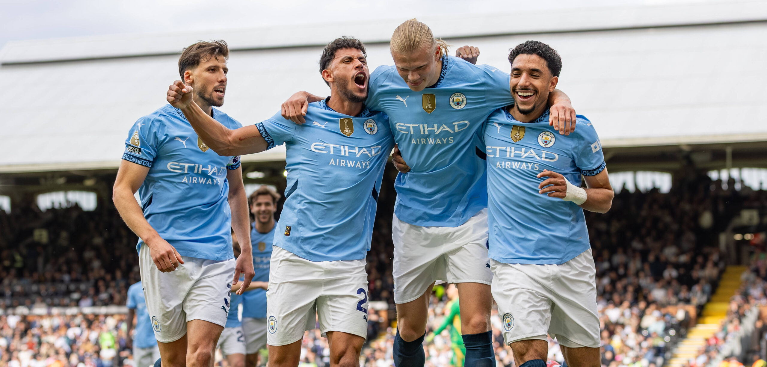 Fulham FC v Manchester City FC GOAL 0-2 Erling Haaland 9 of Manchester City takes a penalty, scores and celebrates during the Fulham FC v Manchester City FC English Premier League match at Craven Cottage, London, England, United Kingdom on 25 May 2025 Credit: Ian Stephen/Every Second Media Editorial use only. All images are copyright Every Second Media Limited. No images may be reproduced without prior permission. All rights reserved. Premier League and Football League images are subject to licensing agreements with Football DataCo Limited. see https://www.football-dataco.com Copyright: xIMAGO/EveryxSecondxMediax ESM-1496-0186 IanxStephenx/xEveryxSecondxMediax
2025.05.25 Londyn
pilka nozna , liga angielska
Fulham - Manchester City
Foto IMAGO/PressFocus

!!! POLAND ONLY !!!