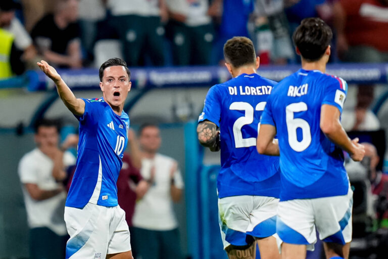 Italy v Moldova - FIFA 2026 World Cup Qualifier Giacomo Raspadori of Italy celebrates after scoring first goal during the FIFA 2026 Qualifier match between Italy and Moldova at Mapei Stadium on June 09, 2025 in Reggio Emilia, Italy. Reggio Emilia Mapei Stadium Reggio Emilia Italy Copyright: xGiuseppexMaffiax WorldCupQual_ItalyvMoldova_090625_BRU1021
2025.06.09 Reggio Emilia
pilka nozna , eliminacje , kwalifikacje do Mistrzostw Swiata 2026
Wlochy - Moldawia
Foto IMAGO/PressFocus
!!! POLAND ONLY !!!