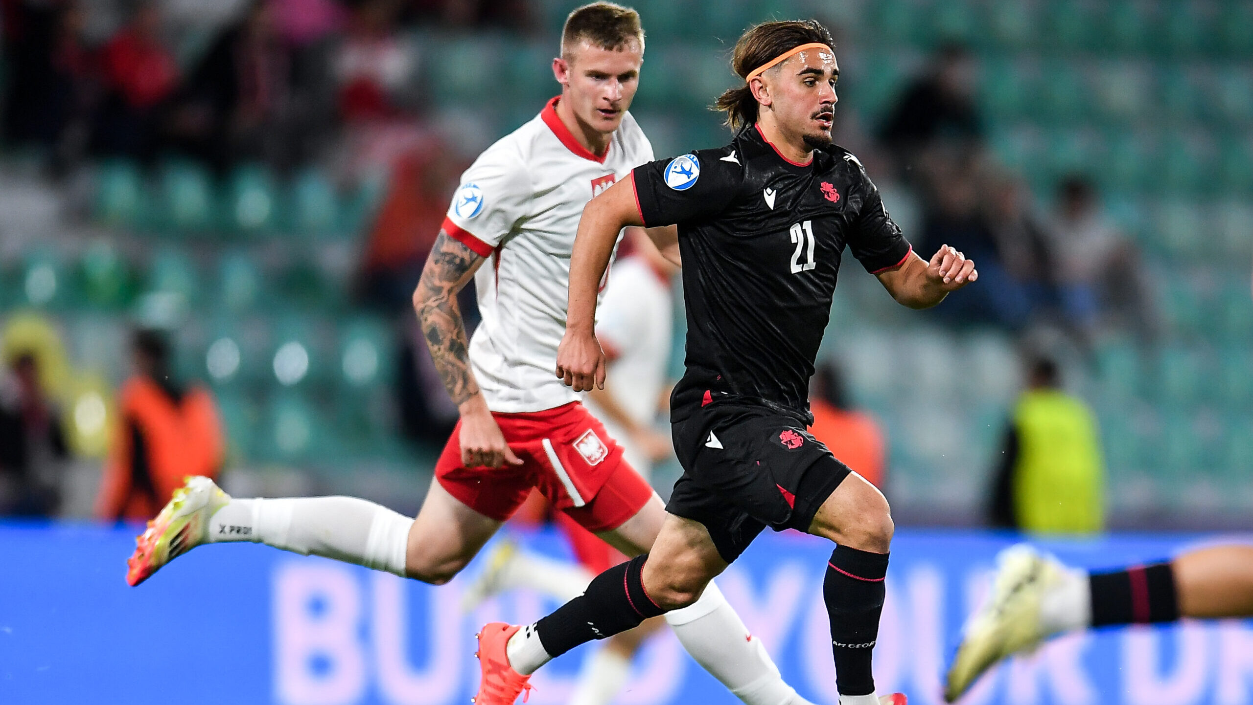 2025.06.11 Zilina
Pilka nozna kadra reprezentacja Mistrzostwa Europy U21 Slowacja 2025
Polska - Gruzja
N/z Wiktor Bogacz Irakli Egoyan
Foto Mateusz Sobczak / PressFocus

2025.06.11 Zilina
Football 2025 UEFA European Under 21 Championship
Poland v Georgia
Wiktor Bogacz Irakli Egoyan
Credit: Mateusz Sobczak / PressFocus