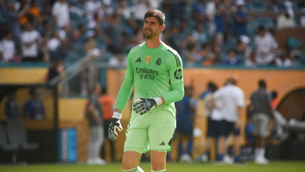 Real Madrid vs Al Hilal FIFA Club World Cup 2025 group stage. Real Madrid goalkeeper Thibaut Courtois during game. Match of the FIFA Club World Cup between Real Madrid from Spain and Al-Hilal from Saudi Arabia. First stage, Group H game played on 18.06.25 at the Hard Rock Stadium in Miami, USA. Photo Jose Campos PMEimages. Miami Gardens Florida United States Copyright: xJosexCamposx xPMEimagesx
2025.06.18 Miami Gardens
pilka nozna , klubowe mistrzostwa swiata w pilce noznej FIFA
Real Madryt - Al Hilal
Foto IMAGO/PressFocus

!!! POLAND ONLY !!!