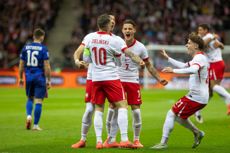 2024.10.15 Warszawa
pilka nozna UEFA Liga Narodow
Polska - Chorwacja
N/z Gol Piotr Zielinski, radosc, Kacper Urbanski, Nicola Zalewski
Foto Marcin Karczewski / PressFocus

2024.10.15 Warsaw
Football - UEFA Nations League
Poland - Croatia
Gol Piotr Zielinski, radosc, Kacper Urbanski, Nicola Zalewski
Credit: Marcin Karczewski / PressFocus