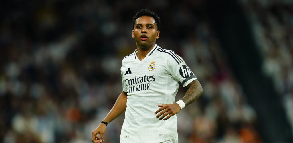 Rodrygo Goes of Real Madrid during the Copa del Rey match, semi-finals, second leg, between Real Madrid and Real Sociedad played at Santiago Bernabeu Stadium on April 1, 2025 in Madrid, Spain. (Photo by Bagu Blanco / PRESSINPHOTO)
2025.04.02 Madryt
pilka nozna puchar krola
Real Madryt - Real Sociedad San Sebastian 
Foto PRESSINPHOTO/SIPA USA/PressFocus

!!! POLAND ONLY !!!