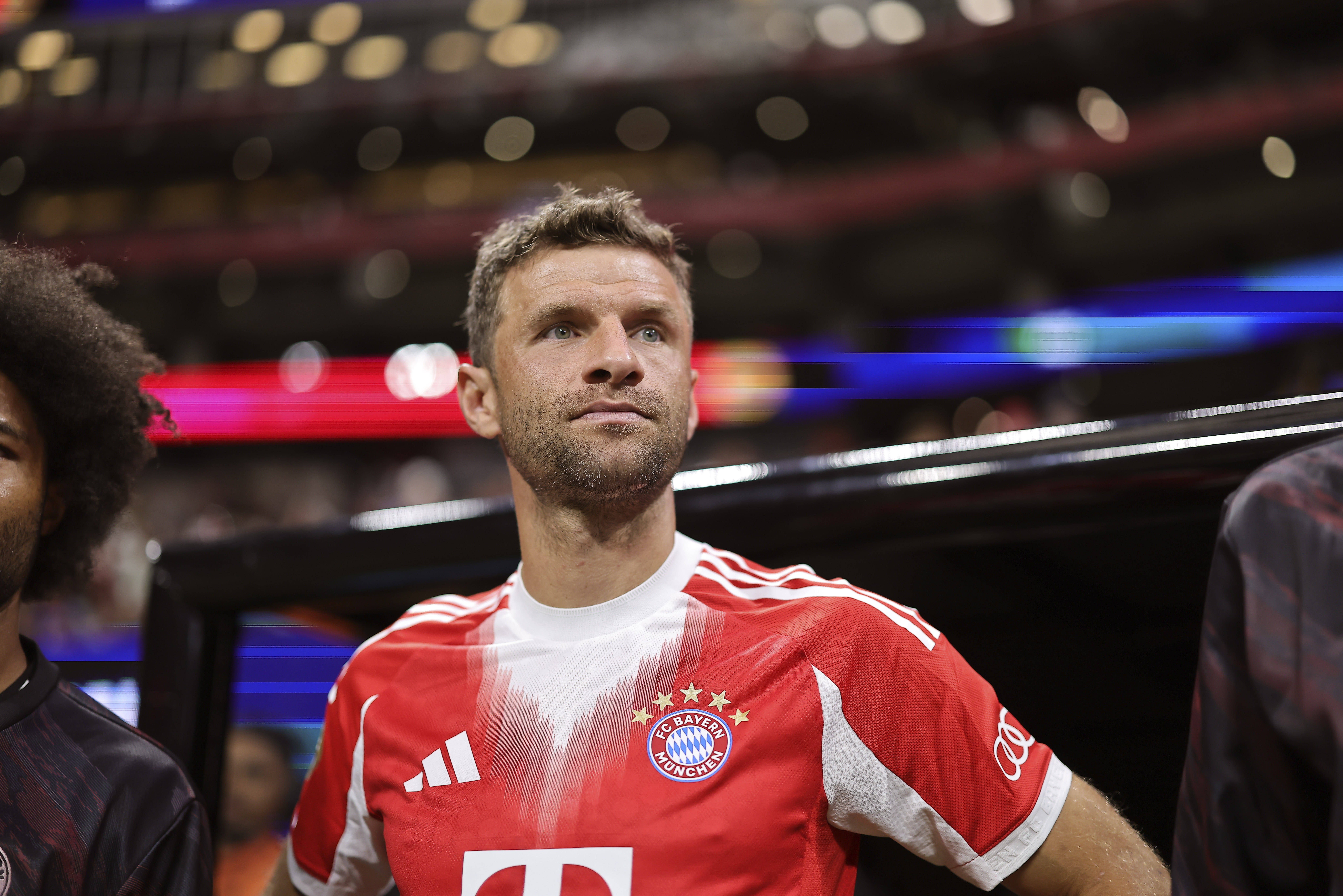 05.07.2025, FIFA Club World Cup 2025, Viertelfinale, Paris St. Germain - FC Bayern Munchen, im Mercedes-Benz Stadium Atlanta, GA, Thomas Muller FC Bayern Munchen nachdenklich *** 05 07 2025, FIFA Club World Cup 2025, quarter-final, Paris St Germain FC Bayern Munich, at Mercedes Benz Stadium Atlanta, GA , Thomas Muller FC Bayern Munich pensive
2025.07.05 Atlanta
pilka nozna , klubowe mistrzostwa swiata w pilce noznej FIFA
Paris Saint-Germain - Bayern Monachium
Foto IMAGO/PressFocus

!!! POLAND ONLY !!!