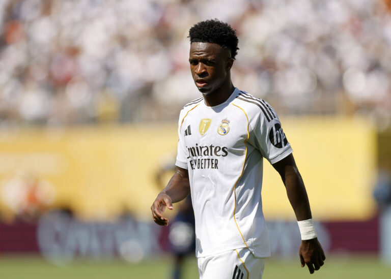 New Jersey, USA, 9th July 2025. Vinicius Junior of Real Madrid during the Paris Saint Germain vs Real Madrid FIFA Club World Cup Semi Final match at Metlife Stadium, New Jersey. Picture credit should read: David Klein / Sportimage EDITORIAL USE ONLY. No use with unauthorised audio, video, data, fixture lists, club/league logos or live services. Online in-match use limited to 120 images, no video emulation. No use in betting, games or single club/league/player publications. SPI_180_DK_PSG_Real_Madrid SPI-4011-0180
2025.07.09 East Rutherford
pilka nozna , klubowe mistrzostwa swiata w pilce noznej FIFA , PSG
Paris Saint-Germain - Real Madryt
Foto IMAGO/PressFocus

!!! POLAND ONLY !!!