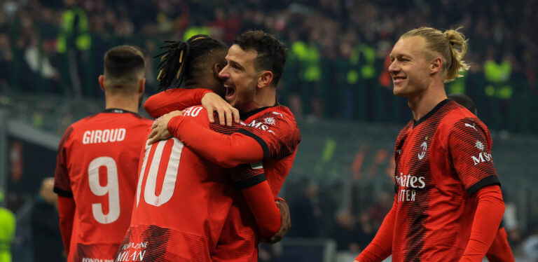 Europa League, Playoff, Milano, Stadio Giuseppe Meazza San Siro, in the photo: Leao and Florenzi  during  AC Milan vs Rennais FC, Football Europa League match in Milan, Italy, February 15 2024 (Photo by Gabriele Siri/IPA Sport / ipa-ag/IPA/Sipa USA)
2024.02.15 Mediolan
pilka nozna , Liga Europy
AC Milan - Stade Rennes
Foto Gabriele Siri/IPA Sport/ipa-agency.net/SIPA USA/PressFocus

!!! POLAND ONLY !!!