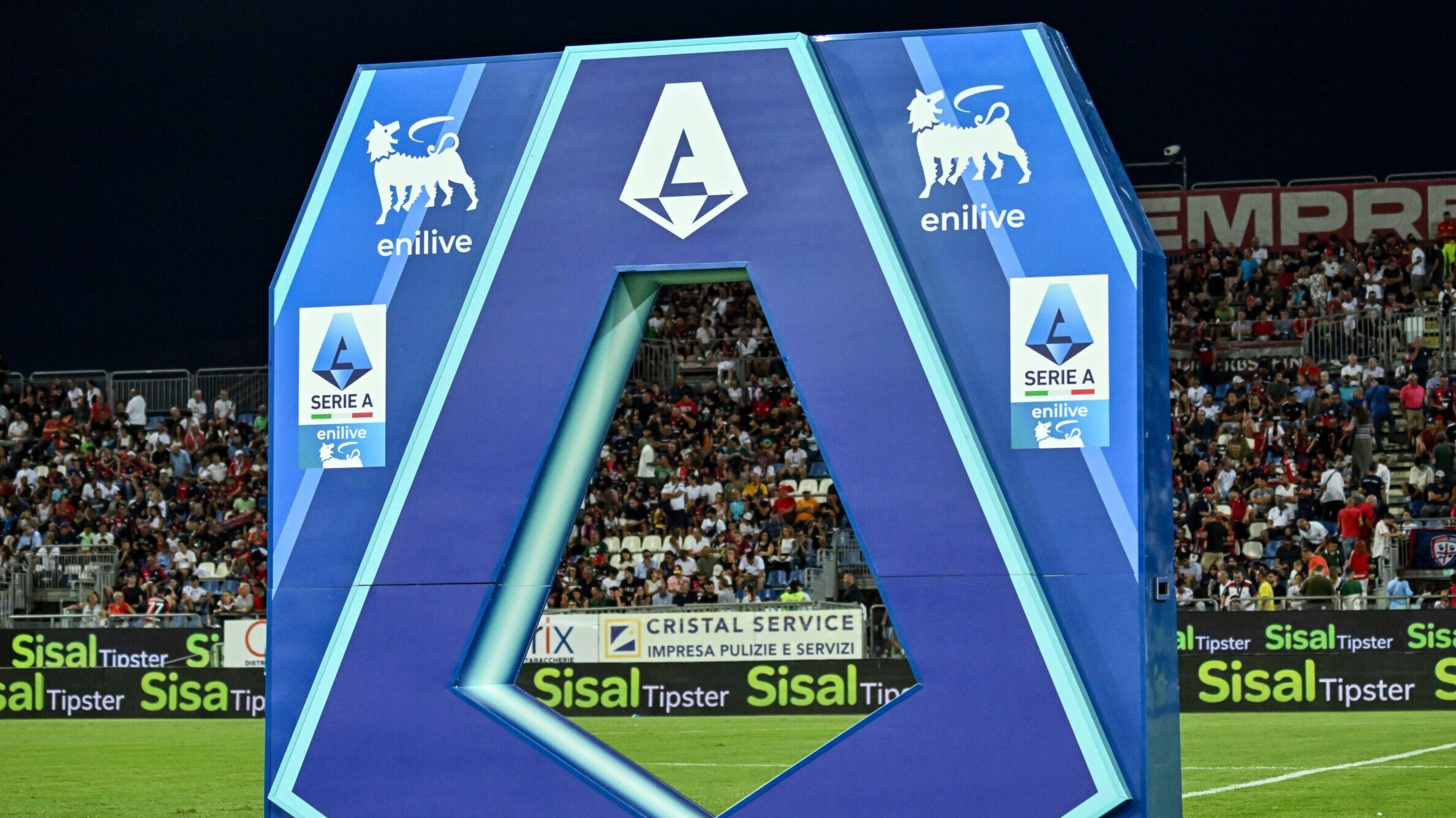 Logo Serie A Enilive  during  Cagliari Calcio vs AS Roma, Italian soccer Serie A match in Cagliari, Italy, August 18 2024 (Photo by Luigi Canu/IPA Sport / ipa-agenc/IPA/Sipa USA)
2024.08.18 Cagliari
pilka nozna liga wloska
Cagliari Calcio - AS Roma
Foto IPA/SIPA USA/PressFocus

!!! POLAND ONLY !!!