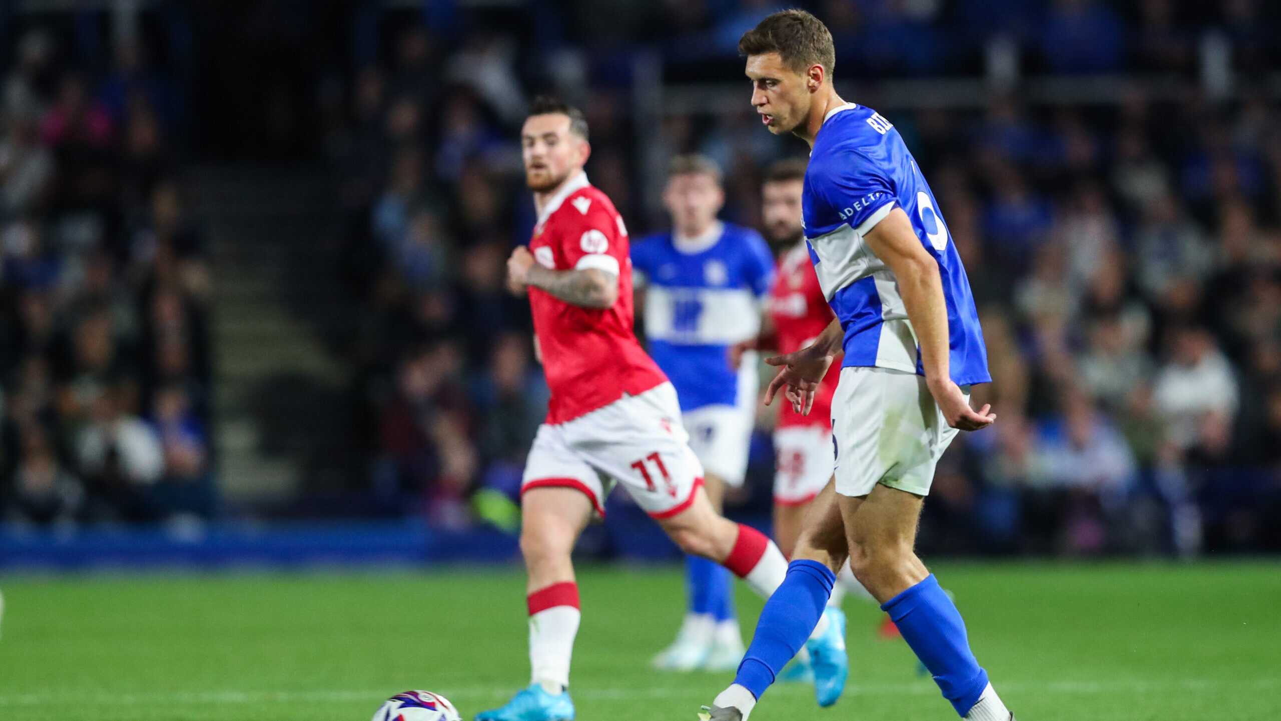 Krystian Bielik of Birmingham City passes the ball during the Sky Bet League 1 match Birmingham City vs Wrexham at St. Andrew&#039;s @ Knighthead Park, Birmingham, United Kingdom, 16th September 2024

(Photo by Gareth Evans/News Images) in Birmingham, United Kingdom on 9/16/2024. (Photo by Gareth Evans/News Images/Sipa USA)
2024.09.16 Birmingham
Pilka nozna , liga angielska
Birmingham City - Wrexham
Foto Gareth Evans/News Images/SIPA USA/PressFocus

!!! POLAND ONLY !!!