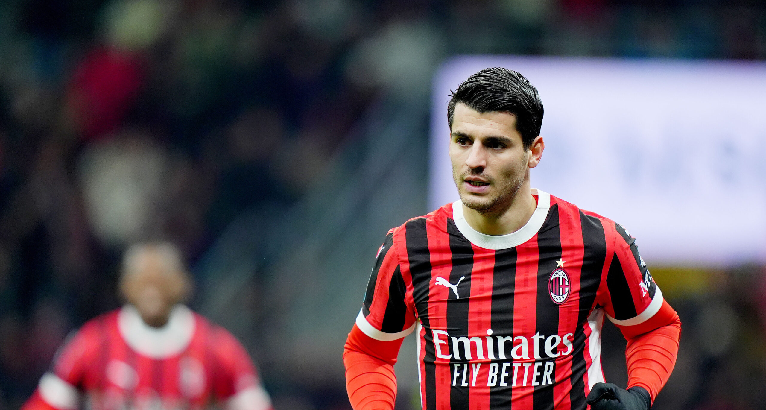 AC MilanÕs Alvaro Morata celebrates after scoring 1-0  during  the Serie A soccer match between Milan and Cagliari at San Siro  Stadium in Milan  , North Italy - Saturday  , January  11  , 2024. Sport - Soccer . (Photo by Spada/Lapresse) (Photo by Spada/LaPresse/Sipa USA)
2025.01.11 Mediolan
pilka nozna Liga Wloska
AC Milan - Cagliari Calcio
Foto Spada/LaPresse/SIPA USA/PressFocus

!!! POLAND ONLY !!!