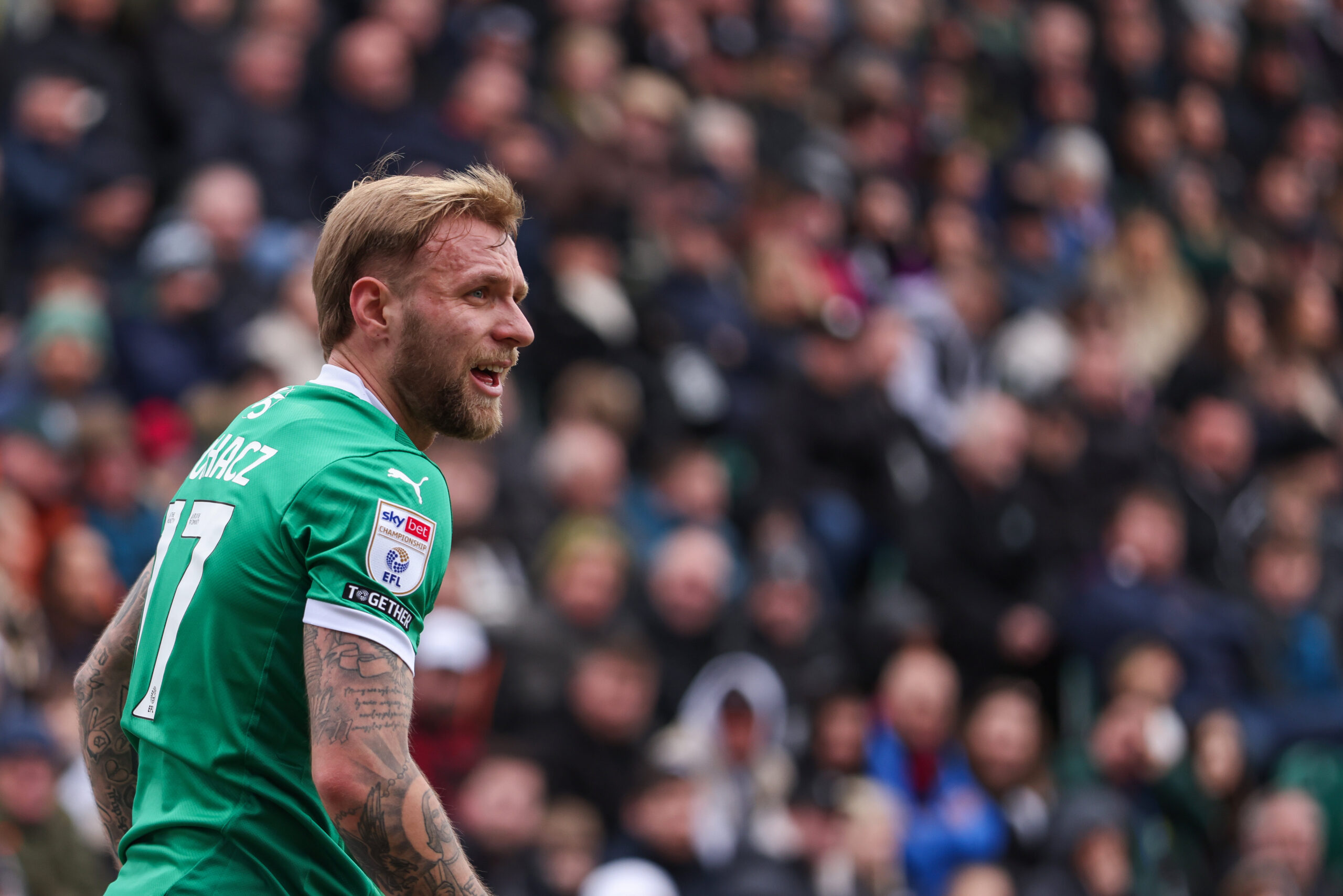 Tymoteusz Puchacz of Plymouth Argyle looks on against West Bromwich Albion during the Sky Bet Championship match at Home Park, Plymouth
Picture by Benjamin Gilbert/Focus Images Ltd ‭+44 7557374890‬
01/02/2025
2025.02.01 Plymouth
pilka nozna Liga Angielska
Plymouth Argyle - West Bromwich Albion
Foto Benjamin Gilbert/Focus Images/MB Media/PressFocus

!!! POLAND ONLY !!!