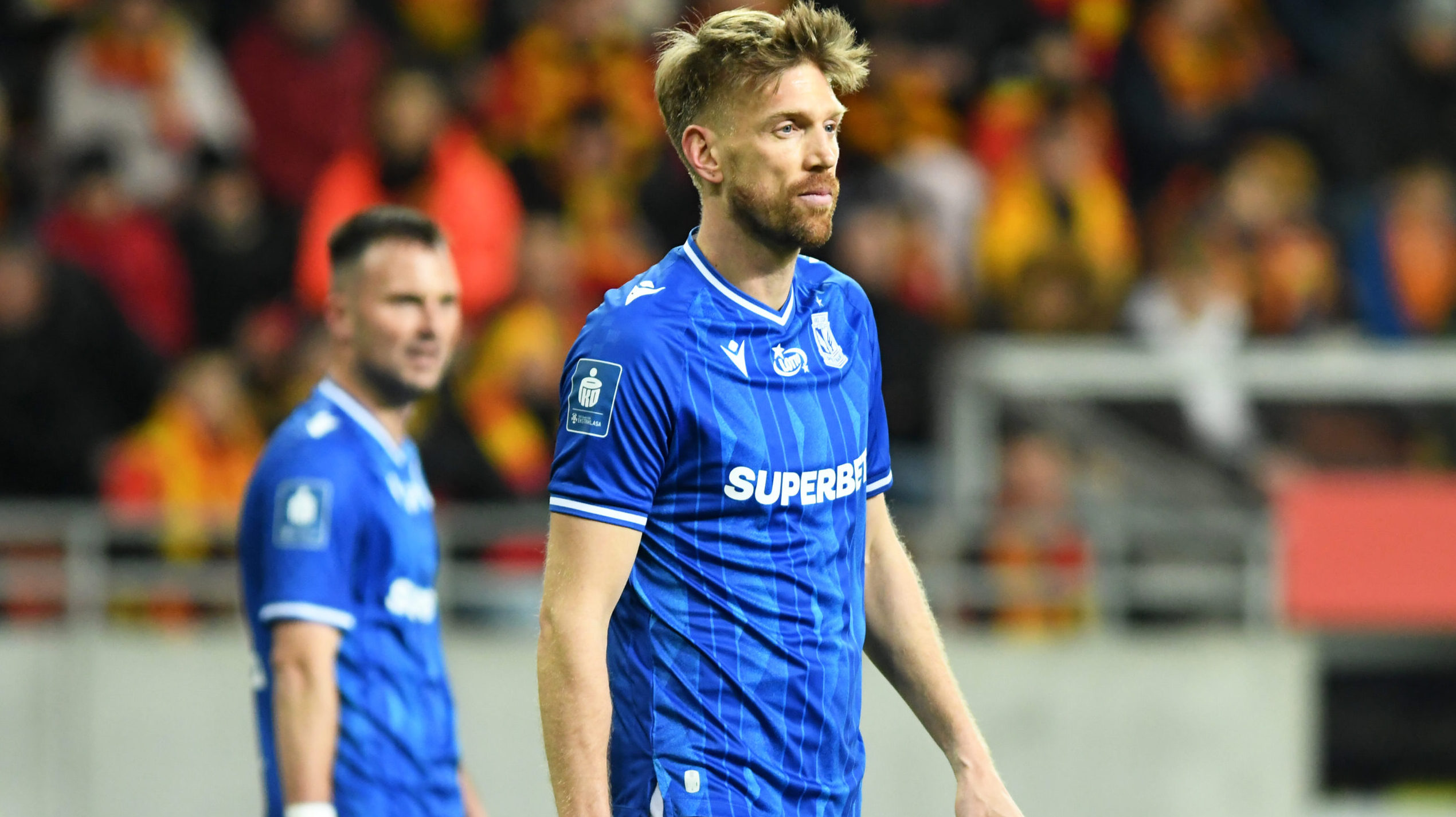 2025.03.16 Bialystok Pilka nozna PKO Ekstraklasa sezon 2024/2025 25. kolejka rozgrywek Jagiellonia Bialystok (zolto-czerwone) - Lech Poznan N/z Bartosz Salamon Foto Michal Kosc / PressFocus 
2025.03.16 Bialystok Football Polish PKO Ekstraklasa season 2024/2025 Jagiellonia Bialystok - Lech Poznan Credit Michal Kosc / PressFocus