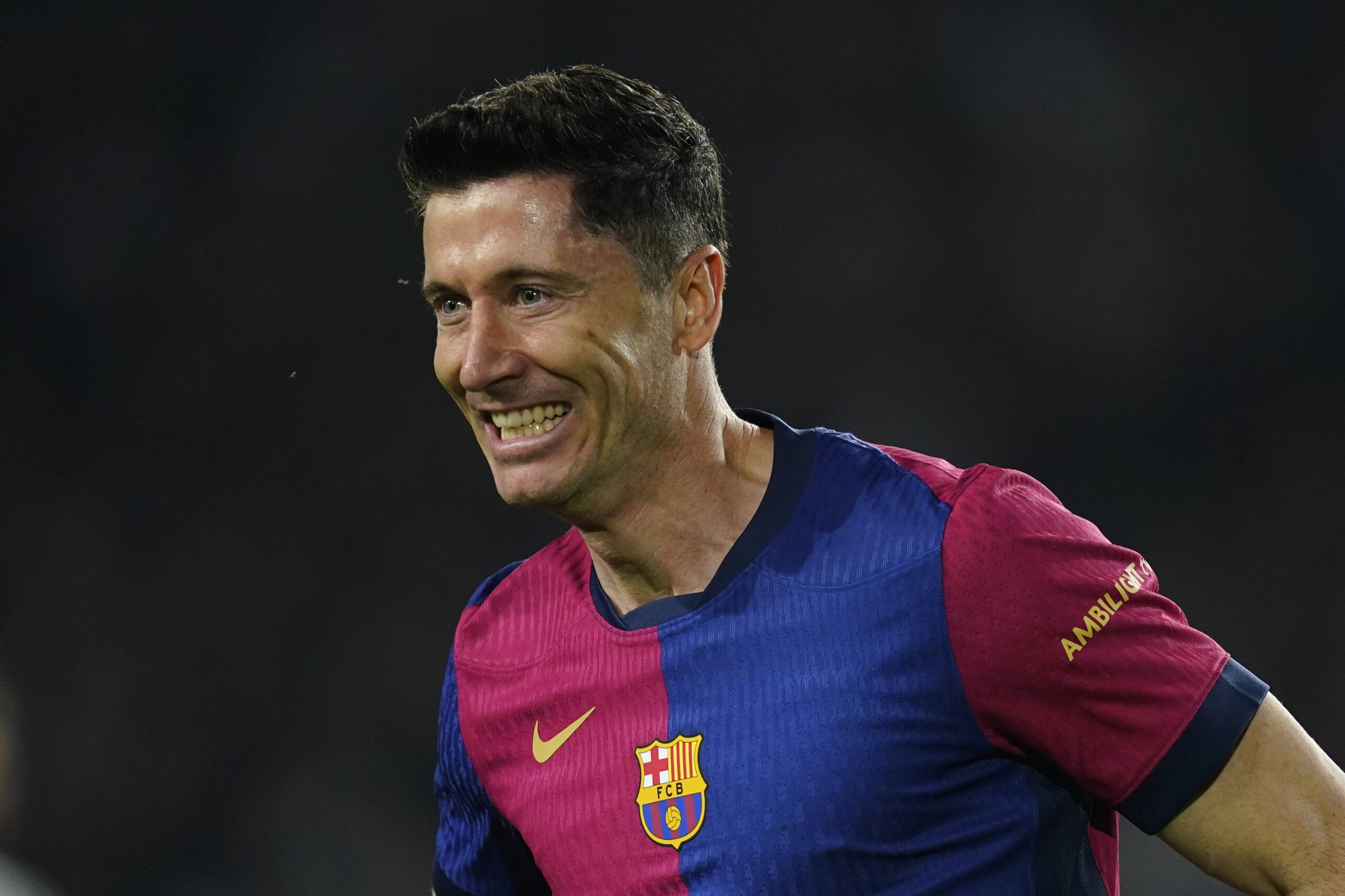 Robert Lewandowski of FC Barcelona celebrates the 3-0 during the La Liga EA Sports match between FC Barcelona and CA Osasuna played at Lluis Companys Stadium on 27 March 2025 in Barcelona, Spain. (Photo by Sergio Ruiz / Imago)  (Photo by pressinphoto/Sipa USA)
2025.03.27 Barcelona
pilka nozna liga hiszpanska
FC Barcelona - Osasuna Pampeluna 
Foto PRESSINPHOTO/SIPA USA/PressFocus

!!! POLAND ONLY !!!