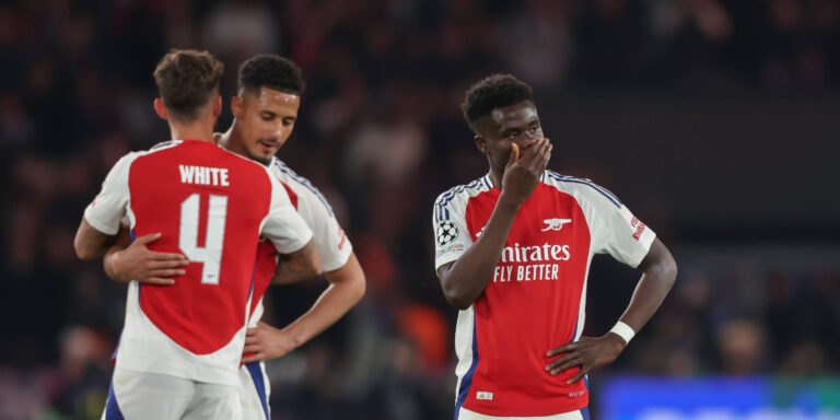 Paris, France, 7th May 2025. Bukayo Saka of Arsenal reacts following the Paris Saint Germain vs Arsenal UEFA Champions League match at Le Parc des Princes, Paris. Picture credit should read: David Klein / Sportimage EDITORIAL USE ONLY. No use with unauthorised audio, video, data, fixture lists, club/league logos or live services. Online in-match use limited to 120 images, no video emulation. No use in betting, games or single club/league/player publications. SPI_070_DK_PARIS_ST_GERMAIN_V_ARSENAL SPI-3913-0079
2025.05.07 Paryz
pilka nozna , Liga Mistrzow
Paris Saint-Germain - Arsenal Londyn
Foto IMAGO/PressFocus

!!! POLAND ONLY !!!