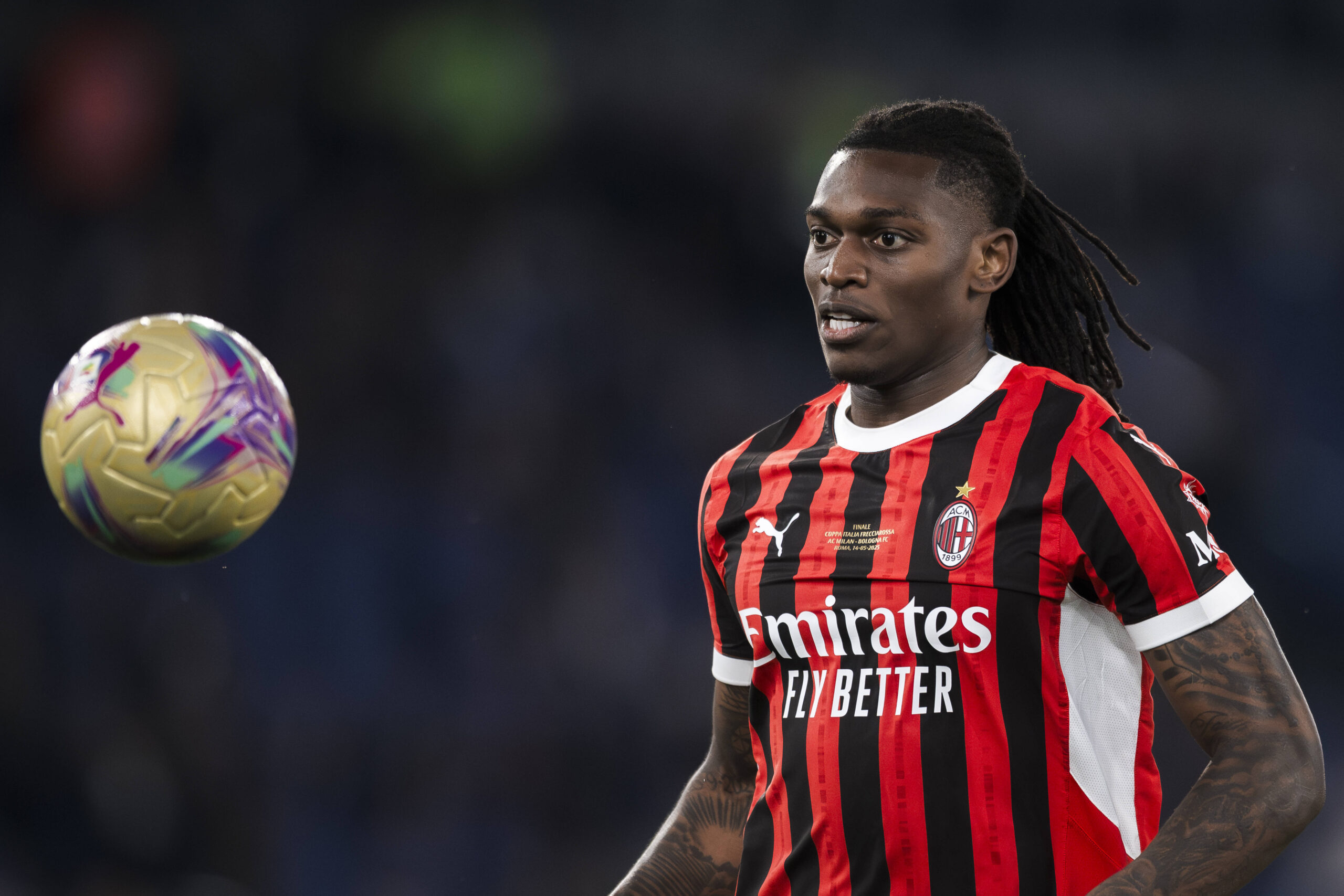 AC Milan v Bologna FC - Serie A Rafael Leao of AC Milan in action during the Coppa Italia final football match between AC Milan and Bologna FC. Rome Italy Copyright: xNicoloxCampox
2025.05.14 Rzym
pilka nozna , Puchar Wloch
AC Milan - Bologna FC
Foto IMAGO/PressFocus

!!! POLAND ONLY !!!