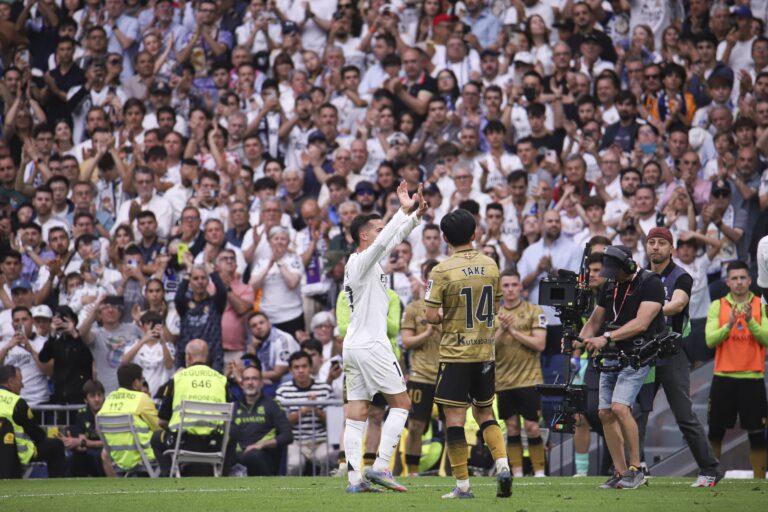 Spanish La Liga EA Sports soccer match Real Madrid vs Real Sociedad at Santiago Bernabeu Stadium in Madrid, spain 24 May 2025
Lucas Vazquez

(Photo by Cordon Press/Sipa USA)
2025.05.24 Madryt
pilka nozna liga hiszpanska
Real Madryt - Real Sociedad San Sebastian
Foto Cordon/SIPA USA/PressFocus

!!! POLAND ONLY !!!
