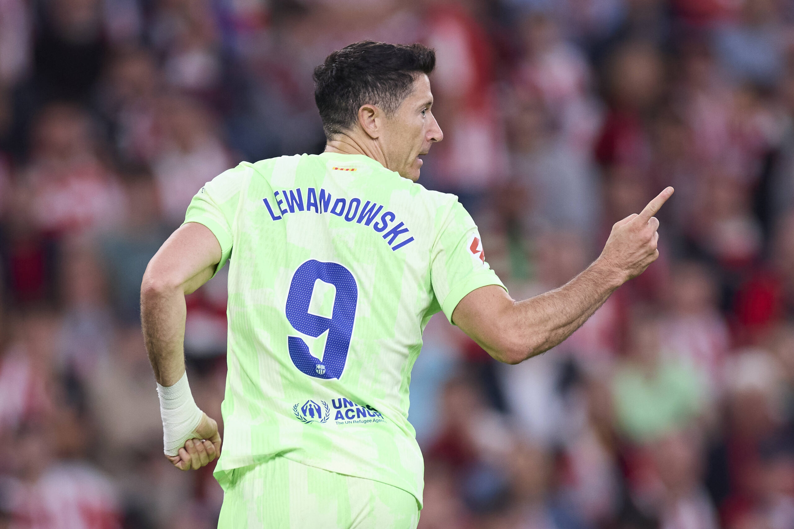 Athletic Club v FC Barcelona, Barca - LaLiga EA Sports Robert Lewandowski of FC Barcelona celebrates after scoring the team s first goal during the LaLiga EA Sports match between Athletic Club and FC Barcelona at San Mames on May 25, 2025, in Bilbao, Spain. Bilbao San Mames Basque Country Spain RL_ATHvFCB_000033 Copyright: xRicardoxLarreinax
2025.05.25 Bilbao
pilka nozna , liga hiszpanska
Athletic Bilbao - FC Barcelona
Foto IMAGO/PressFocus

!!! POLAND ONLY !!!