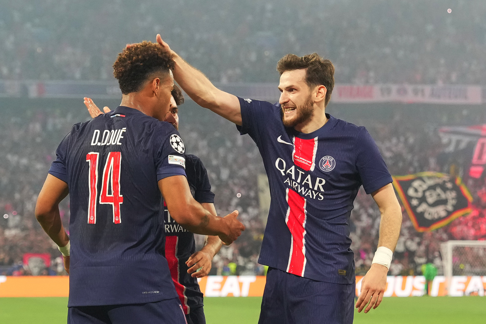 PSG&#039;s Desire Doue celebrates after scoring 2-0  during the Uefa Champions League Final soccer match between Paris Saint Germain and FC Inter  at Allianz Arena  in Munich , Germany -  Saturday May 31, 2025 . Sport - Soccer (Photo by Spada/LaPresse)
 (Photo by Spada/LaPresse/Sipa USA)
2025.05.31 Monachium
pilka nozna liga mistrzow
PSG - Inter Mediolan
Foto LaPresse/SIPA USA/PressFocus

!!! POLAND ONLY !!!