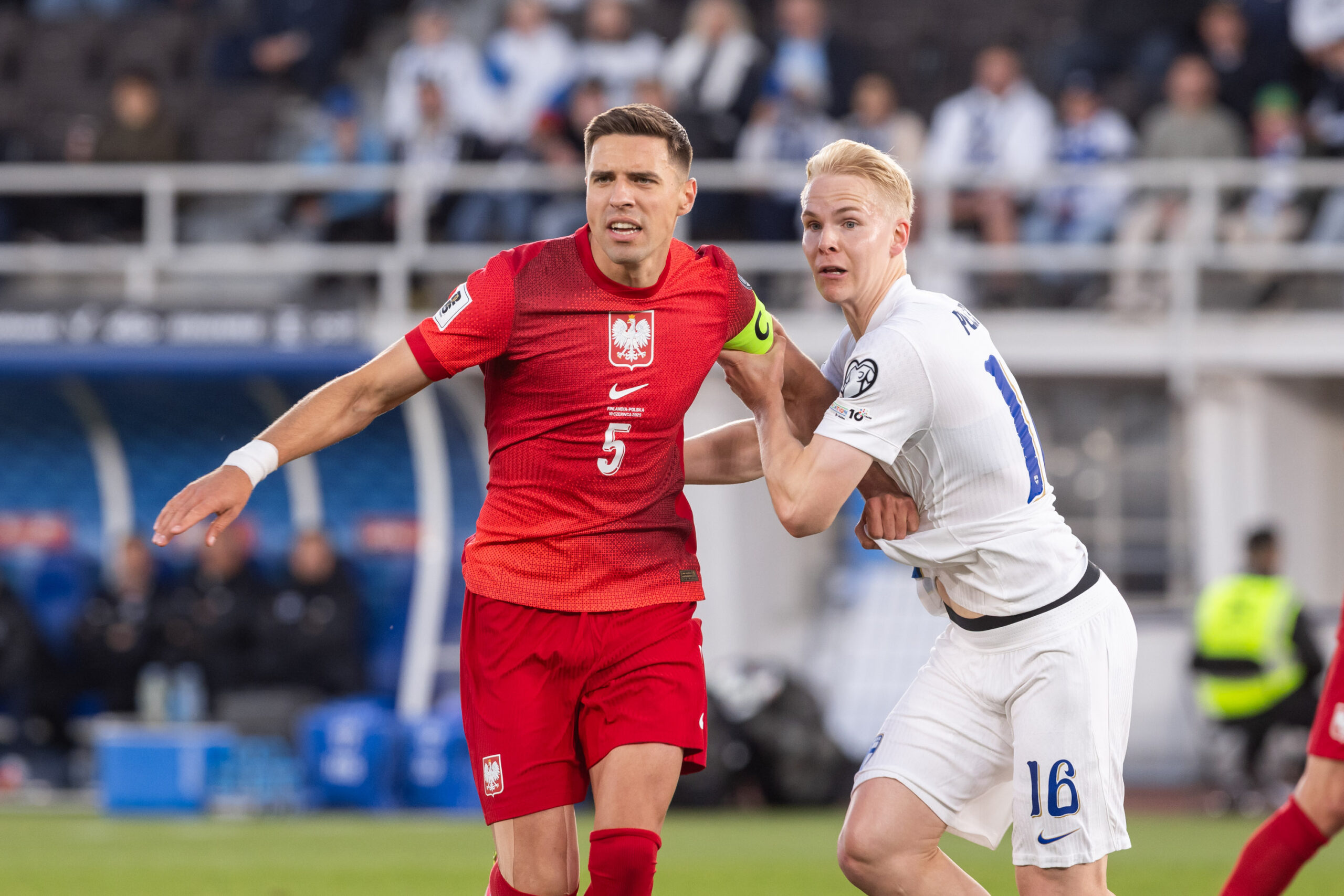 2025.06.10 Helsinki
pilka nozna FIFA Kwalifikacje do Mistrzostw Swiata
Finlandia - Polska
N/z Jan Bednarek, Matti Peltola
Foto Marcin Karczewski / PressFocus

2025.06.10 Helsinki
Football - FIFA World Cup qualification
Finland - Poland
Jan Bednarek, Matti Peltola
Credit: Marcin Karczewski / PressFocus