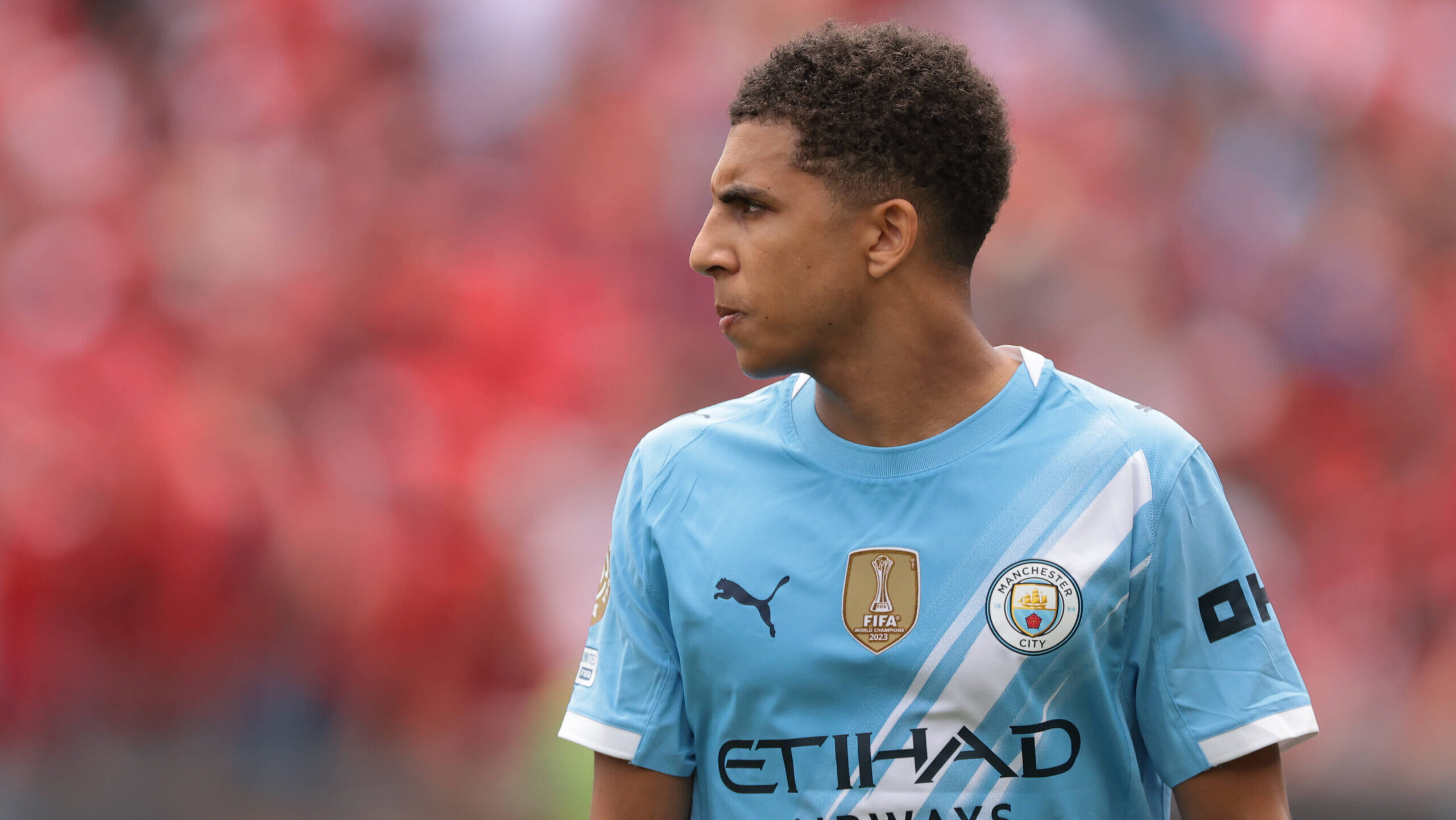 Philadelphia, USA, 18th June 2025. Rico Lewis of Manchester City looks across his shoulder during the Manchester City vs Wydad AC FIFA Club World Cup match at the Lincoln Field Philadelphia. Picture credit should read: Jonathan Moscrop / Sportimage EDITORIAL USE ONLY. No use with unauthorised audio, video, data, fixture lists, club/league logos or live services. Online in-match use limited to 120 images, no video emulation. No use in betting, games or single club/league/player publications. SPI_320_JM_MANCITY_WYDAD_ SPI-3975-0320
2025.06.18 Filadelfia
pilka nozna , klubowe mistrzostwa swiata w pilce noznej FIFA
Manchester City - Wydad Casablanca
Foto IMAGO/PressFocus

!!! POLAND ONLY !!!