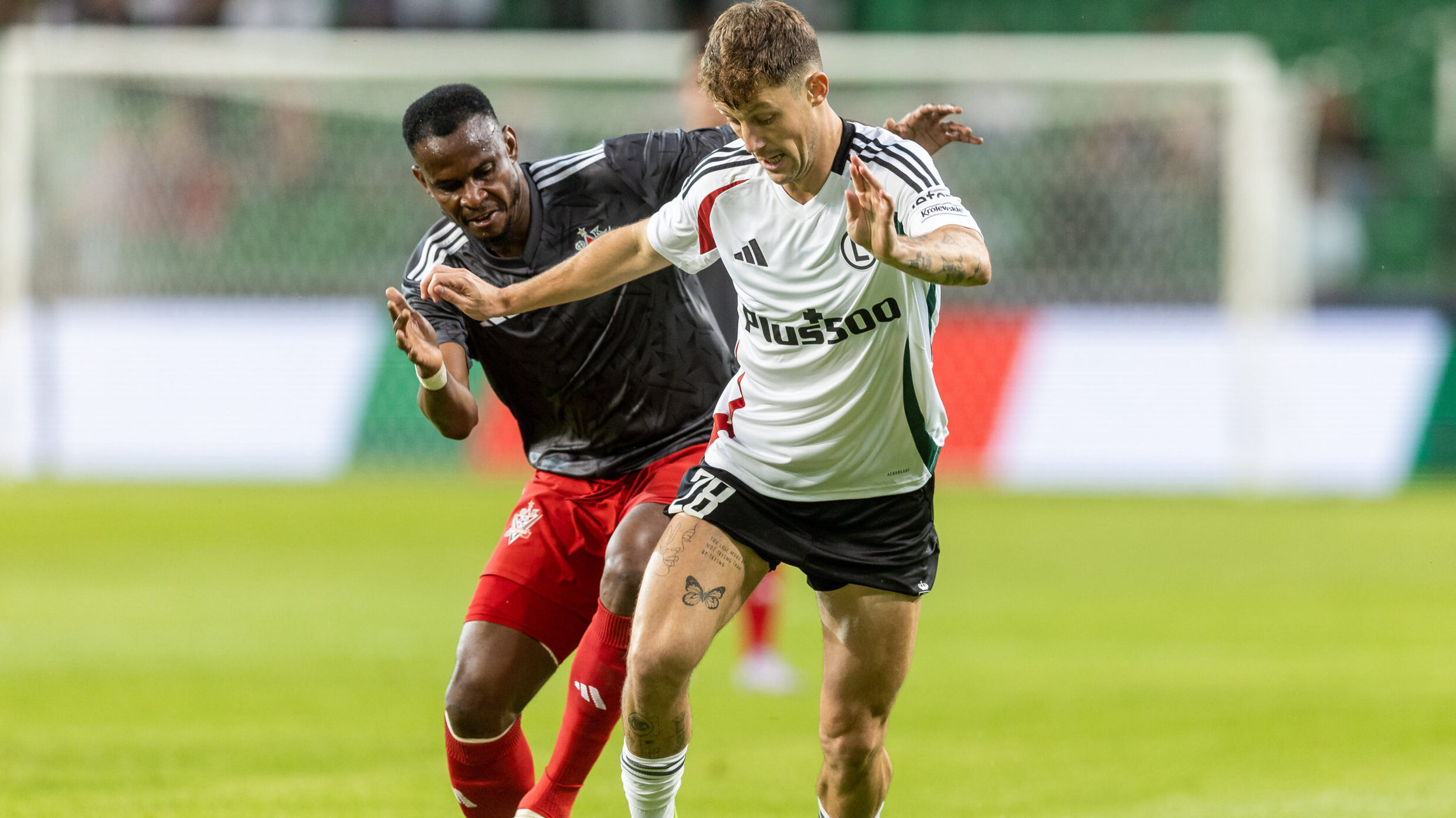 2025.07.10 Warszawa
pilka nozna kwalifikacje Ligi Konferencji sezon 2025/2026
Legia Warszawa - FK Aktobe
N/z Uche Henry Agbo (Aktobe), Marc Gual (Legia)
Foto Tomasz Jastrzebowski / Foto Olimpik / PressFocus

2025.07.10 Warszawa
Football - UEFA Conference League qyalifying season 2025/2026
Legia Warszawa - FK Aktobe
Uche Henry Agbo (Aktobe), Marc Gual (Legia)
Credit: Tomasz Jastrzebowski / Foto Olimpik / PressFocus