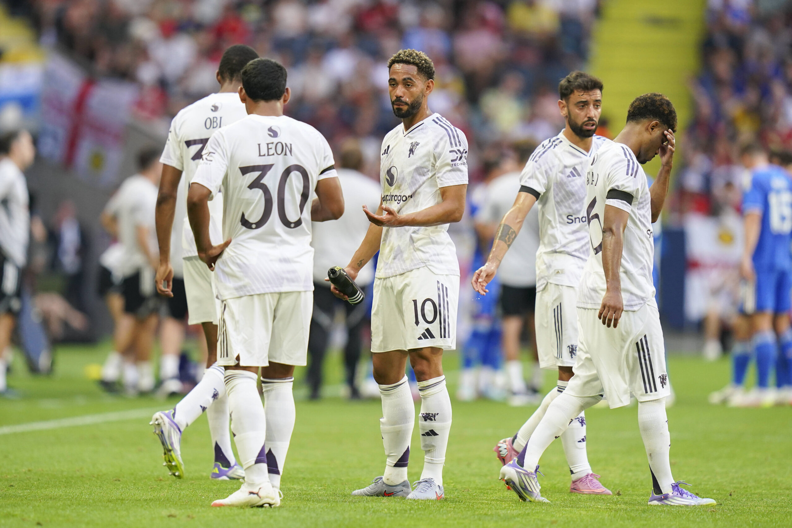 Manchester United, ManU FC v Leeds United FC, Pre-Season Friendly, Stockholm Manchester United forward Matheus Cunha 10 Manchester United Diego Leon 30 during the Manchester United FC v Leeds United FC Pre-Season Friendly match at the Strawberry Arena, Stockholm, Sweden on 19 July 2025 Credit: Eleanor Hoad/Every Second Media Editorial use only. All images are copyright Every Second Media Limited. No images may be reproduced without prior permission. Copyright: xIMAGO/EveryxSecondxMediax ESM-1535-0154 EleanorxHoadx/xEveryxSecondxMediax
2025.07.19 Sztokholm
pilka nozna sparing mecz towarzyski
Manchester United - Leeds United
Foto IMAGO/PressFocus

!!! POLAND ONLY !!!