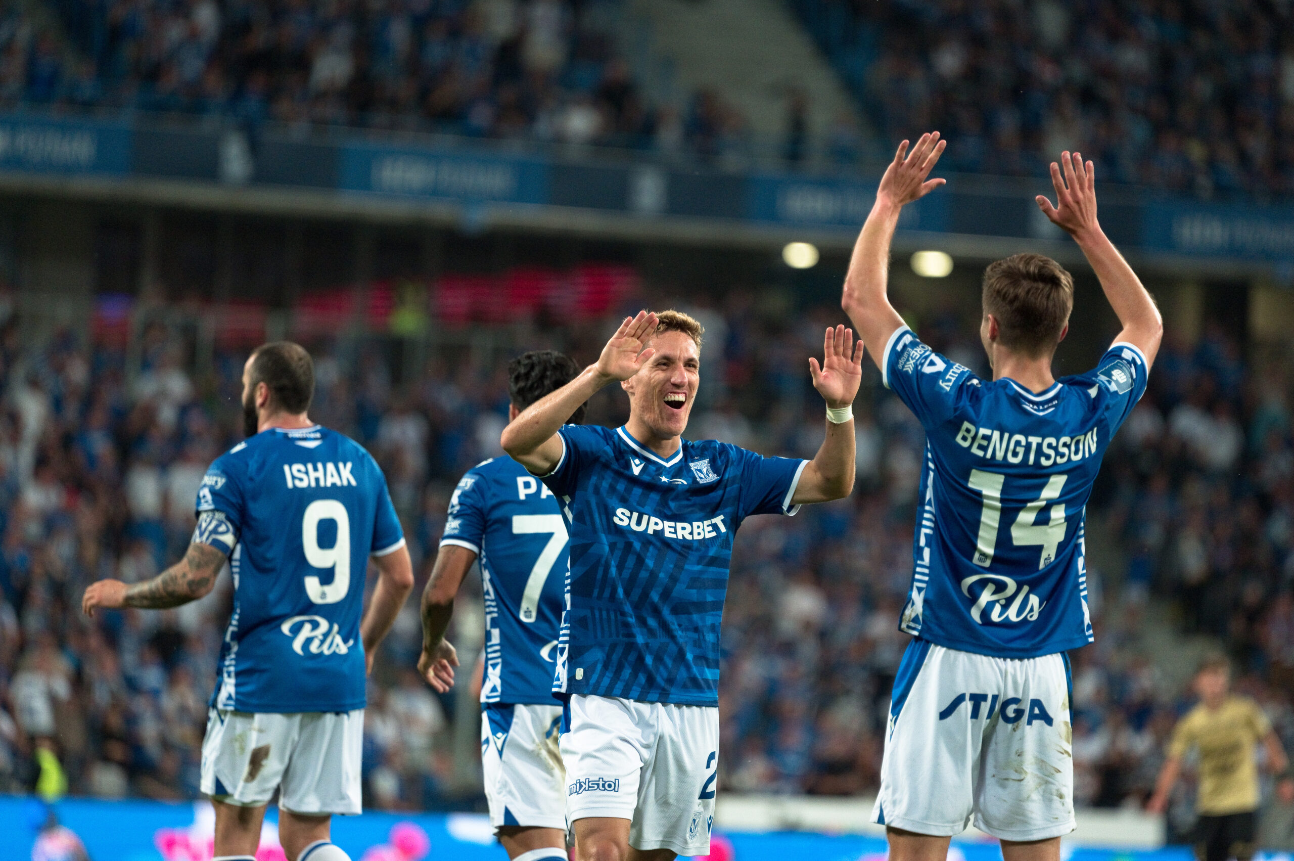 2025.08.02 Poznan
Pilka Nozna PKO BP Ekstraklasa sezon 2025/2026
Lech Poznan - Gornik Zabrze 
N/z Leo Bengtsson gol radosc Joel Pereira
Foto. Damian Kosciesza / PressFocus

2025.08.02 Poznan
Football Polish PKO BP Ekstraklasa season 2025/2026 Lech Poznan - Gornik Zabrze 
O/p 
Credit. Damian Kosciesza / PressFocus