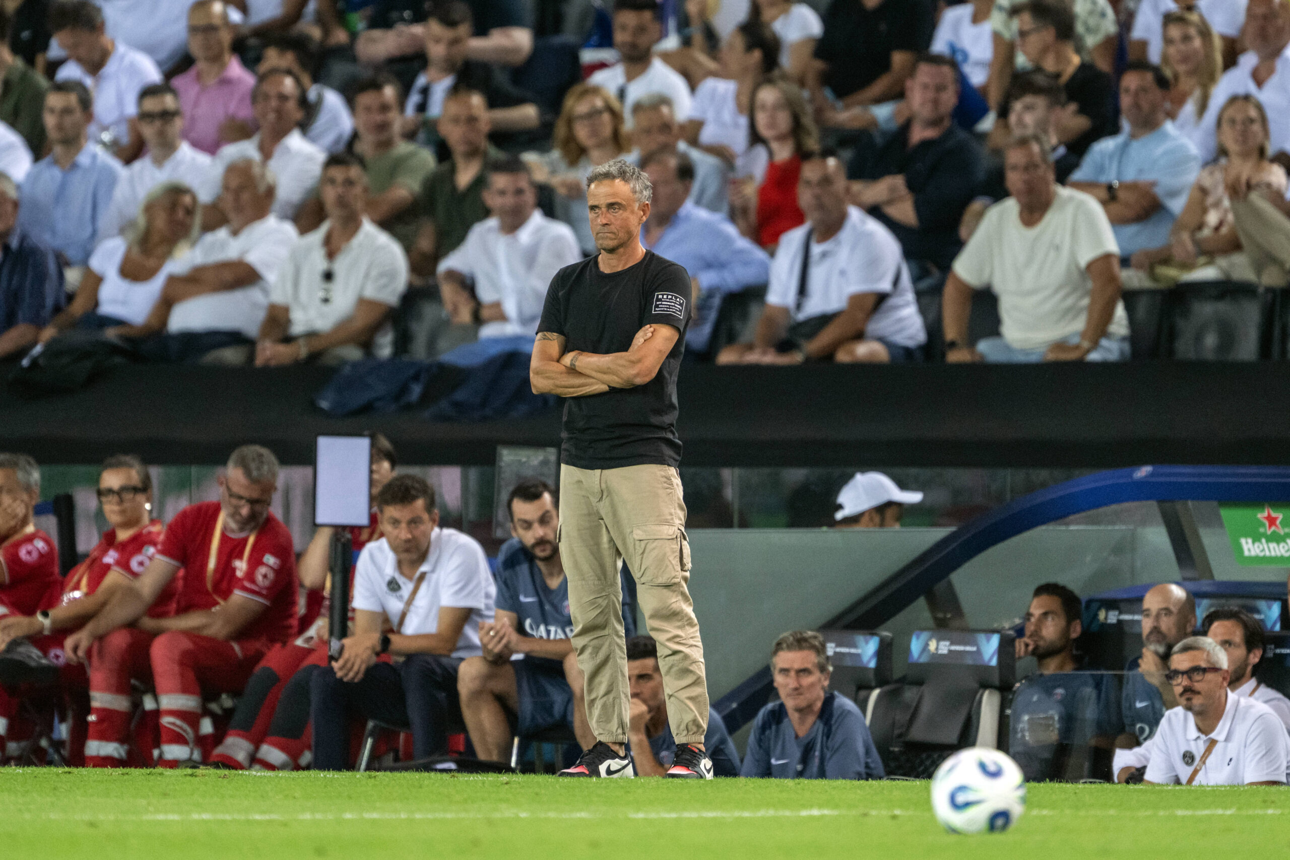Paris Saint-Germain v Tottenham Hotspur, 2025 UEFA Super Cup, Udine, Italy Udine, Italy. 13th, August 2025. Head coach Luis Enrique of Paris Saint-Germain seen during the 2025 UEFA Super Cup between Paris Saint-Germain and Tottenham Hotspur at Stadio Friuli in Udine. Italy, Udine PUBLICATIONxNOTxINxDENxNORxFINxBEL Copyright: xGonzalesxPhoto/FrederikkexJensenx
2025.08.13 Udine
pilka nozna Superpuchar Europy UEFA 
Paris Saint-German - Tottenham Hotspur
Foto IMAGO/PressFocus

!!! POLAND ONLY !!!