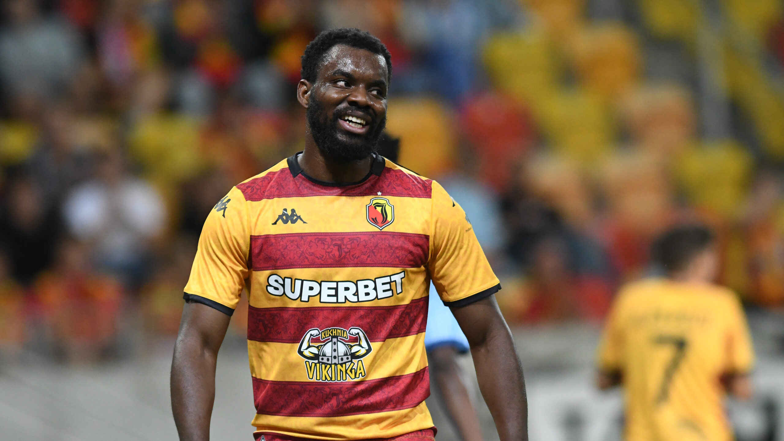 2025.08.21 Bialystok pilka nozna Mecz 4. rundy eliminacji Ligi Konferencji Europy 2025/2026 Jagiellonia Bialystok (zolto-czerwone) - Dinamo City Tirana (Albania) N/z Afimico Pululu Foto Michal Kosc / PressFocus 
2025.08.21 Bialystok Bialystok Football - UEFA Conference League Play-offs - 1st leg 2025/2026 Jagiellonia Bialystok (yellow-red) - Dinamo City Tirana (ALB) Credit: Michal Kosc / PressFocus