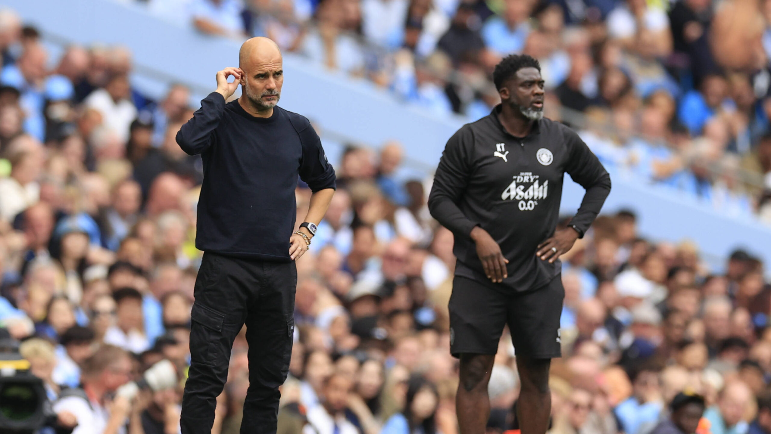Manchester City v Tottenham Hotspur Premier League 23/08/2025. Pep Guardiola the Manchester City manager shows his frustration on the sidelines during the Premier League match between Manchester City and Tottenham Hotspur at the Etihad Stadium, Manchester, England on 23 August 2025. Manchester Etihad Stadium Manchester England Editorial use only DataCo restrictions apply See www.football-dataco.com , Copyright: xConorxMolloyx PSI-22653-0144
2025.08.23 Manchester
pilka nozna liga angielska
Manchester City - Tottenham Hotspur

Foto IMAGO/PressFocus

!!! POLAND ONLY !!!