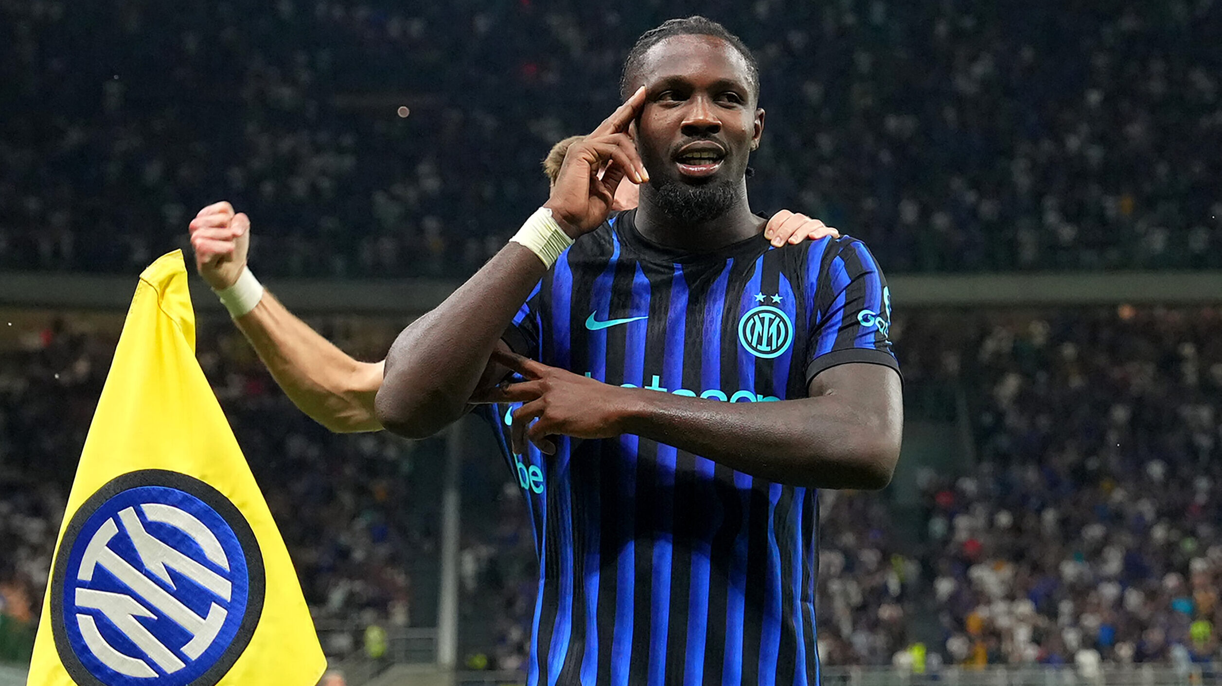 Inter Milan&#039;s Marcus Thuram celebrates after scoring 2-0 during the Serie A soccer match between Inter and Torino at the San Siro  Stadium in Milan , north Italy - Monday , August  25 , 2025. Sport - Soccer . (Photo by Spada/Lapresse) (Photo by Spada/LaPresse/Sipa USA)
2025.08.25 Mediolan
pilka nozna liga wloska
Inter Mediolan - Torino
Foto LaPresse/SIPA USA/PressFocus

!!! POLAND ONLY !!!