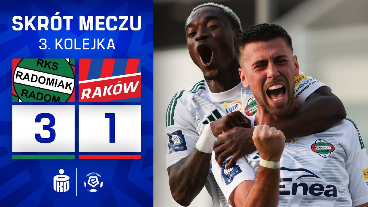 SKRÓT MECZU: Radomiak 3:1 Raków