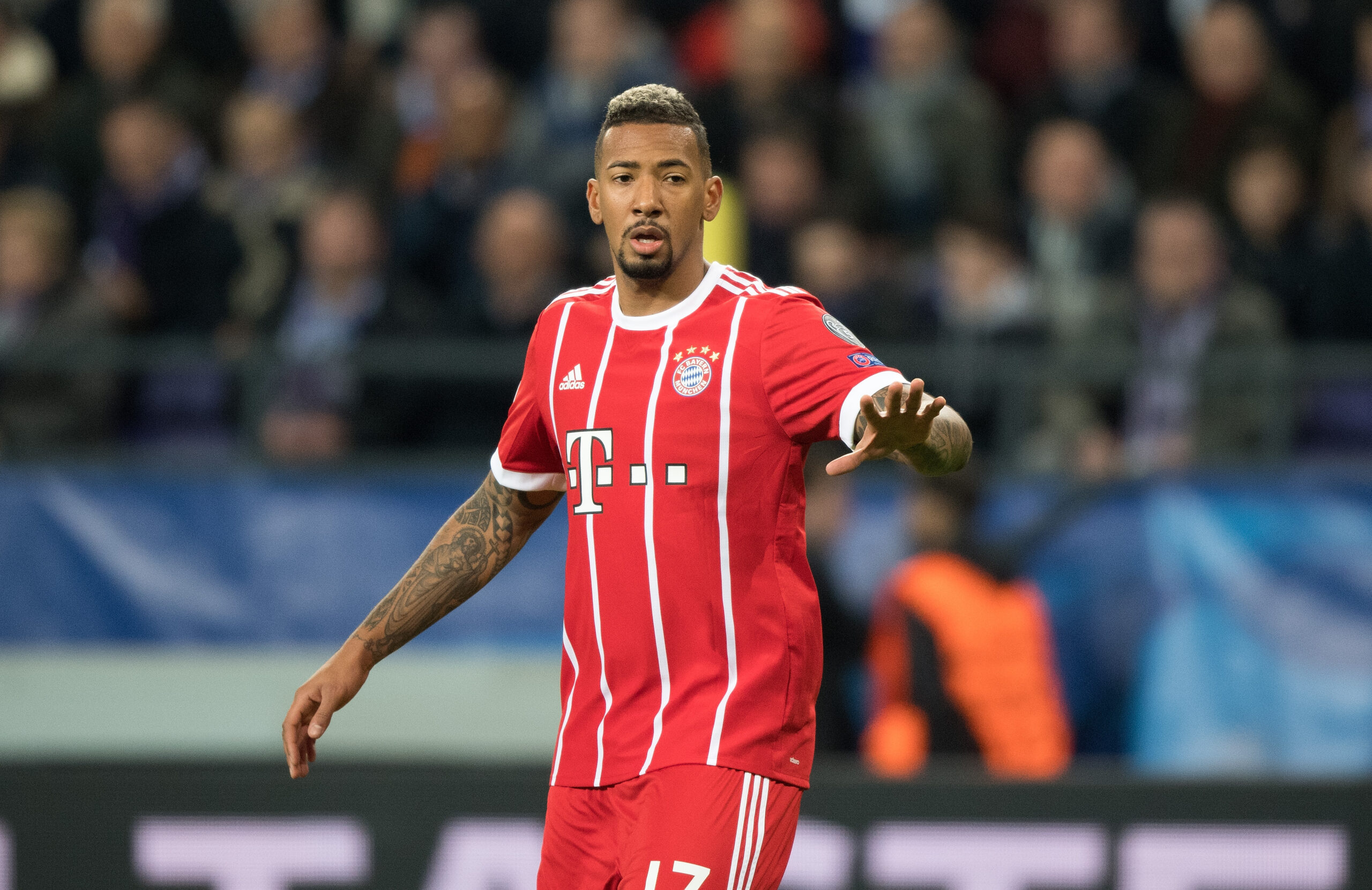 21.11.2017, Muenchen:  Champions-League 2017/2018 RSC Anderlecht - FC Bayern Muenchen  Jerome Boateng (Bayern)  
22.11.2017 Bruksela 
Pilka nozna, UEFA Liga Mistrzow
RSC Anderlecht Bruksela - Bayern Monachium
Thorsten Wagner / Pixathlon / Sipa / PressFocus 
POLAND ONLY!!