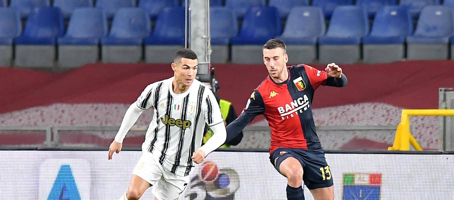 Cristiano Ronaldo (Juventus) Lennart Czyborra (Genoa) during the match  Genoa, ITALY-13-12-2020//AGFEDITORIAL_AR141220-19/2012141312

13.12.2020 Genoa
Pilka nozna Liga Wloska
Genoa CFC - Juventus FC
Foto Alberto Ramella/AGF / Sipa / PressFocus 
POLAND ONLY!!