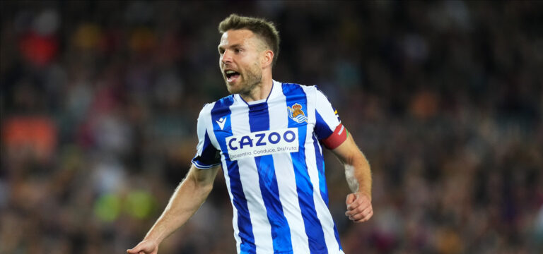 Asier Illarramendi of Real Sociedad during the La Liga match between FC Barcelona and Real Sociedad played at Spotify Camp Nou Stadium on May 20, 2023 in Barcelona, Spain. (Photo by Bagu Blanco / pressinphoto / Sipa USA))
2023.05.20 Barcelona
pilka nozna liga hiszpanska
FC Barcelona - Real Sociedad
Foto pressinphoto/SIPA USA/PressFocus

!!! POLAND ONLY !!!