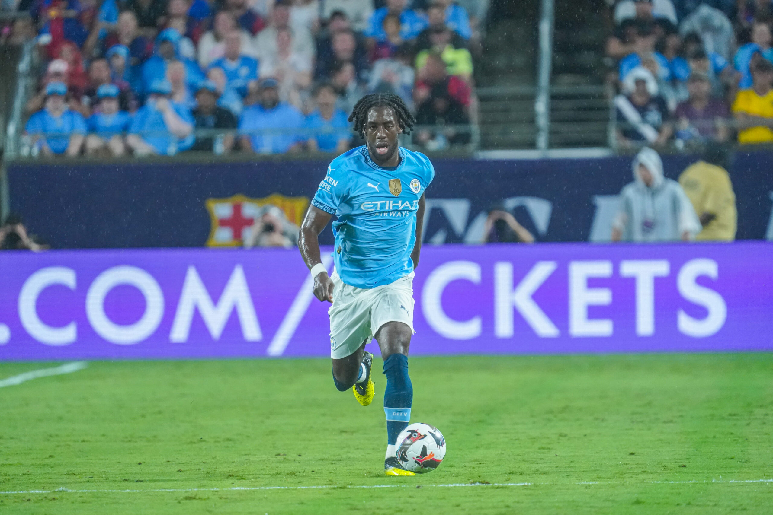 Orlando, Florida, USA, July 30, 2024, Manchester City FC defender Josh Wilson-Esbrand #97 runs up field during the 2024 FC Series at Camping World Stadium.  (Photo by Marty Jean-Louis/Sipa USA)
2024.07.30 Orlando
pilka nozna sparing mecz towarzyski
FC Barcelona - Manchester City FC
Foto Marty Jean-Louis/SIPA USA/PressFocus

!!! POLAND ONLY !!!