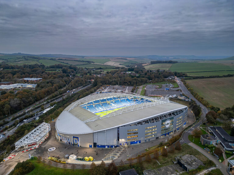Brighton and Hove Albion v Liverpool EFL Cup 30/10/2024. General aerial stadium view outside the Amex Stadium before the EFL Cup match between Brighton and Hove Albion and Liverpool at the American Express Stadium, Brighton and Hove, England on 30 October 2024. Editorial use only DataCo restrictions apply See www.football-dataco.com , Copyright: xIanxStephenx PSI-20715-0001
2024.10.30 Brighton and Hove
pilka nozna puchar ligi angielskiej
Brighton - Liverpool
stadion widok ilustracja zdjecie ilustracyjne zdjecia stockowe   
Foto IMAGO/PressFocus

!!! POLAND ONLY !!!