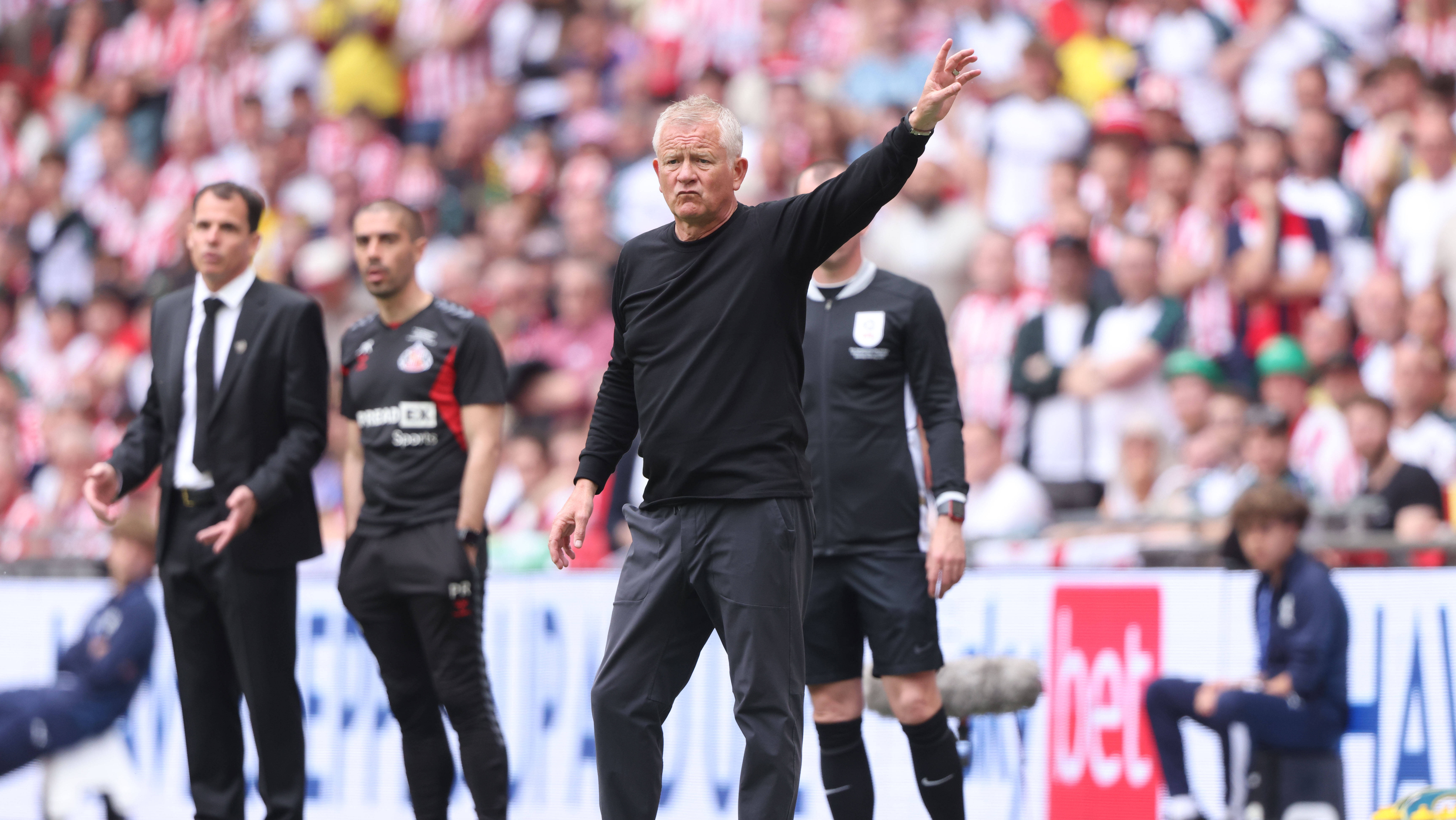 Chris Wilder Sheff. Utd. manager at the Sheffield United v Sunderland EFL Championship play-off final, at Wembley Stadium, London, UK on 24th May, 2025. PUBLICATIONxNOTxINxUK
2025.05.24 Londyn
pilka nozna , liga angielska , baraze final
Sheffield United - Sunderland 
Foto IMAGO/PressFocus

!!! POLAND ONLY !!!