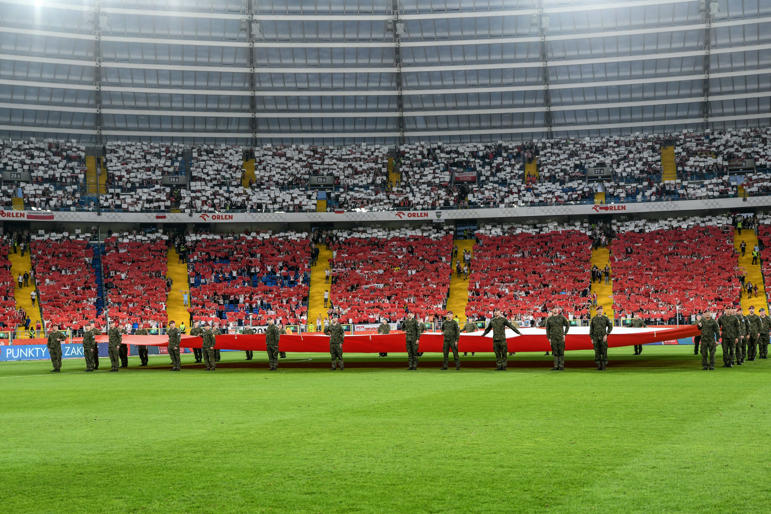 2025.06.06 Chorzow
Pilka nozna Reprezentacja Polski mecz towarzyski
Polska - Moldawia
N/z Stadion Slaski kartoniada flaga Polski bialo czerwoni trybuny kibice
Foto Mateusz Sobczak / PressFocus

2025.06.06 Chorzow
Football Polish National Football Team - friendly match
Poland - Moldova
Stadion Slaski kartoniada flaga Polski bialo czerwoni trybuny kibice
Credit: Mateusz Sobczak / PressFocus